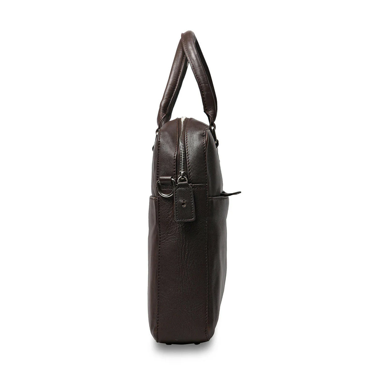 Genuine Waxy Leather Laptop Bag Brown - Image 5