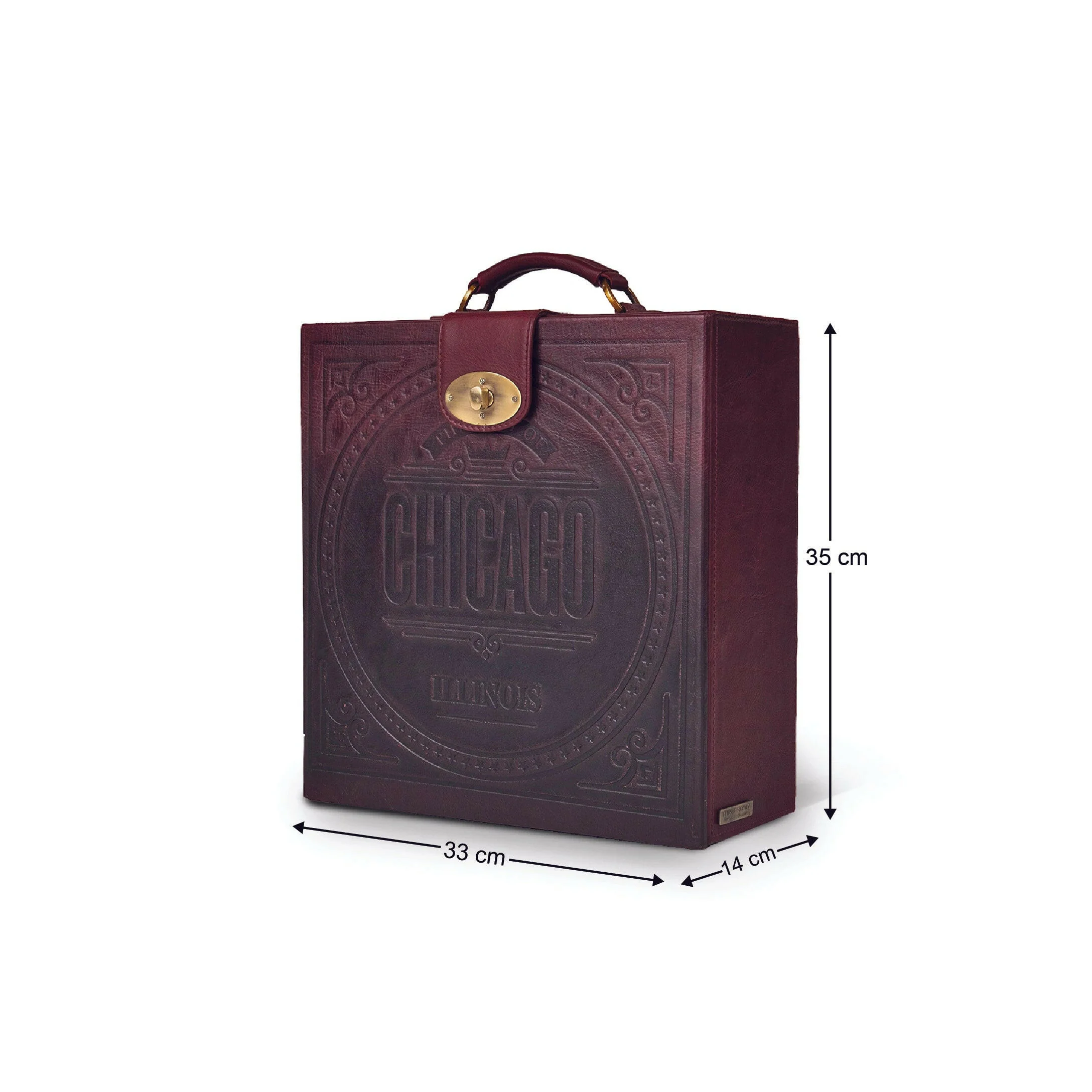 Hyde Portable Briefcase Bar Burgundy - Image 3