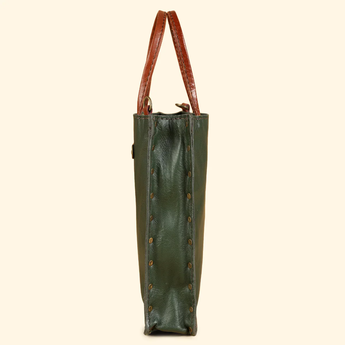 Ines Sling Bag - Genuine Waxy Leather Olive Green - Image 3