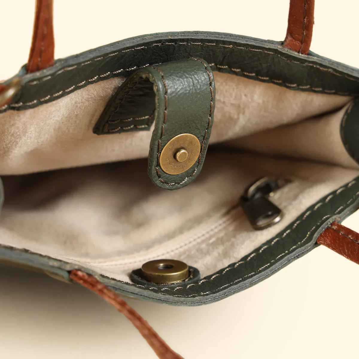 Ines Sling Bag - Genuine Waxy Leather Olive Green - Image 4
