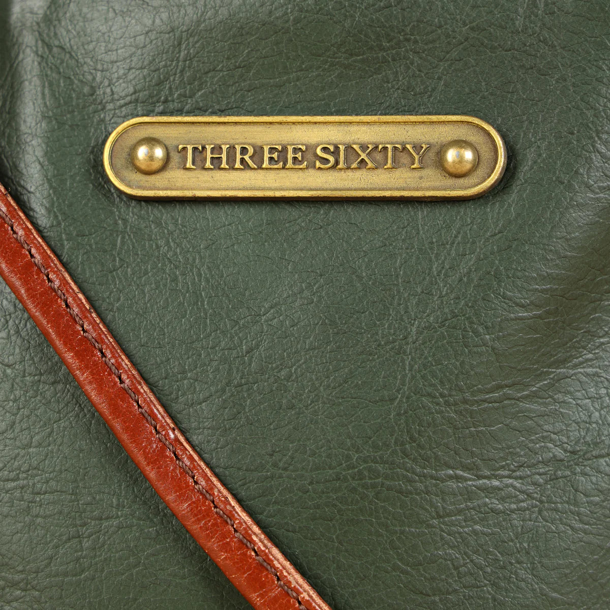 Ines Sling Bag - Genuine Waxy Leather Olive Green - Image 5