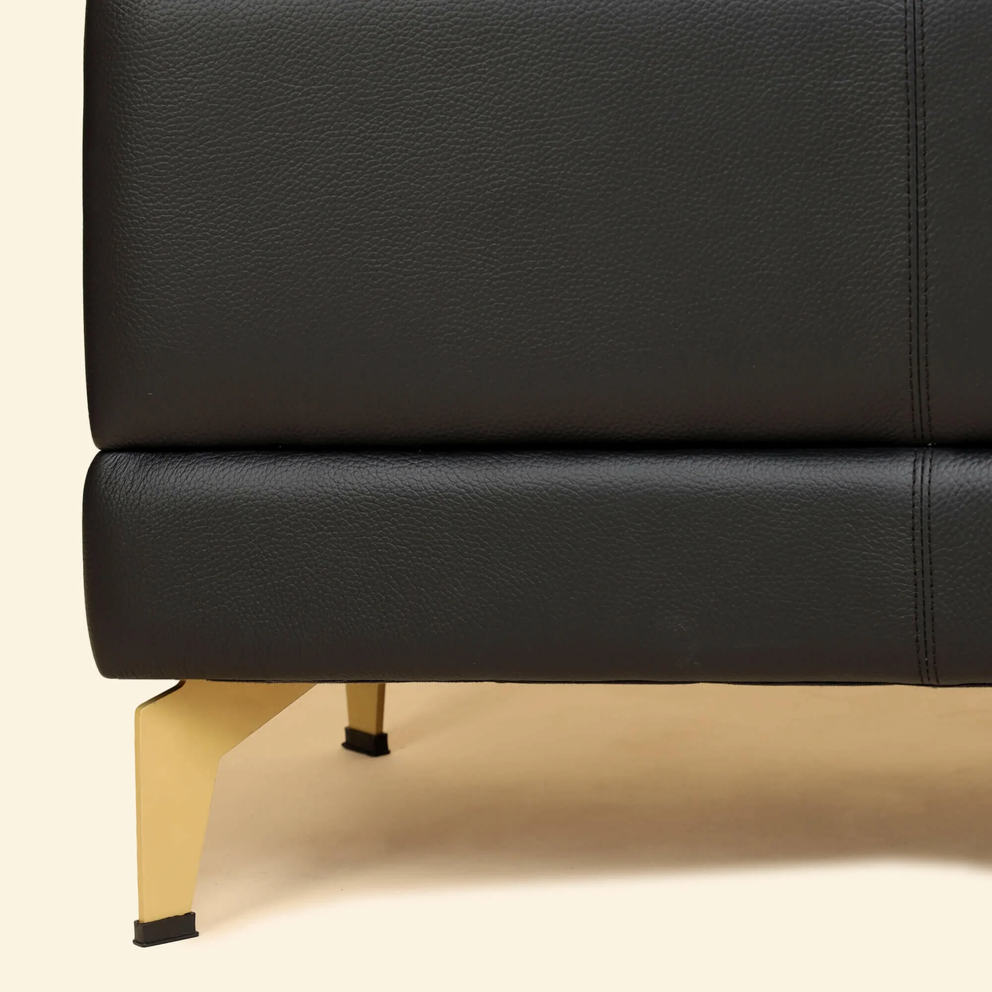 Leather Bench In Black Colour - Image 5