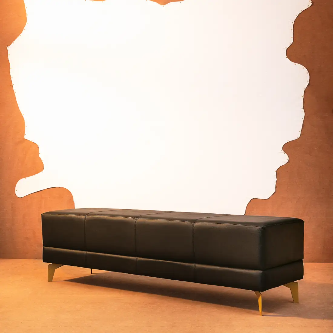 Leather Bench In Black Colour - Image 6