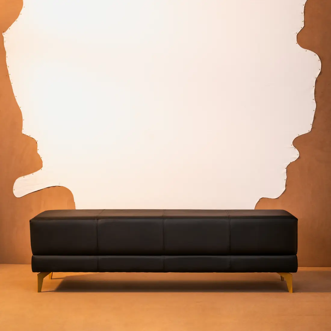Leather Bench In Black Colour - Image 7