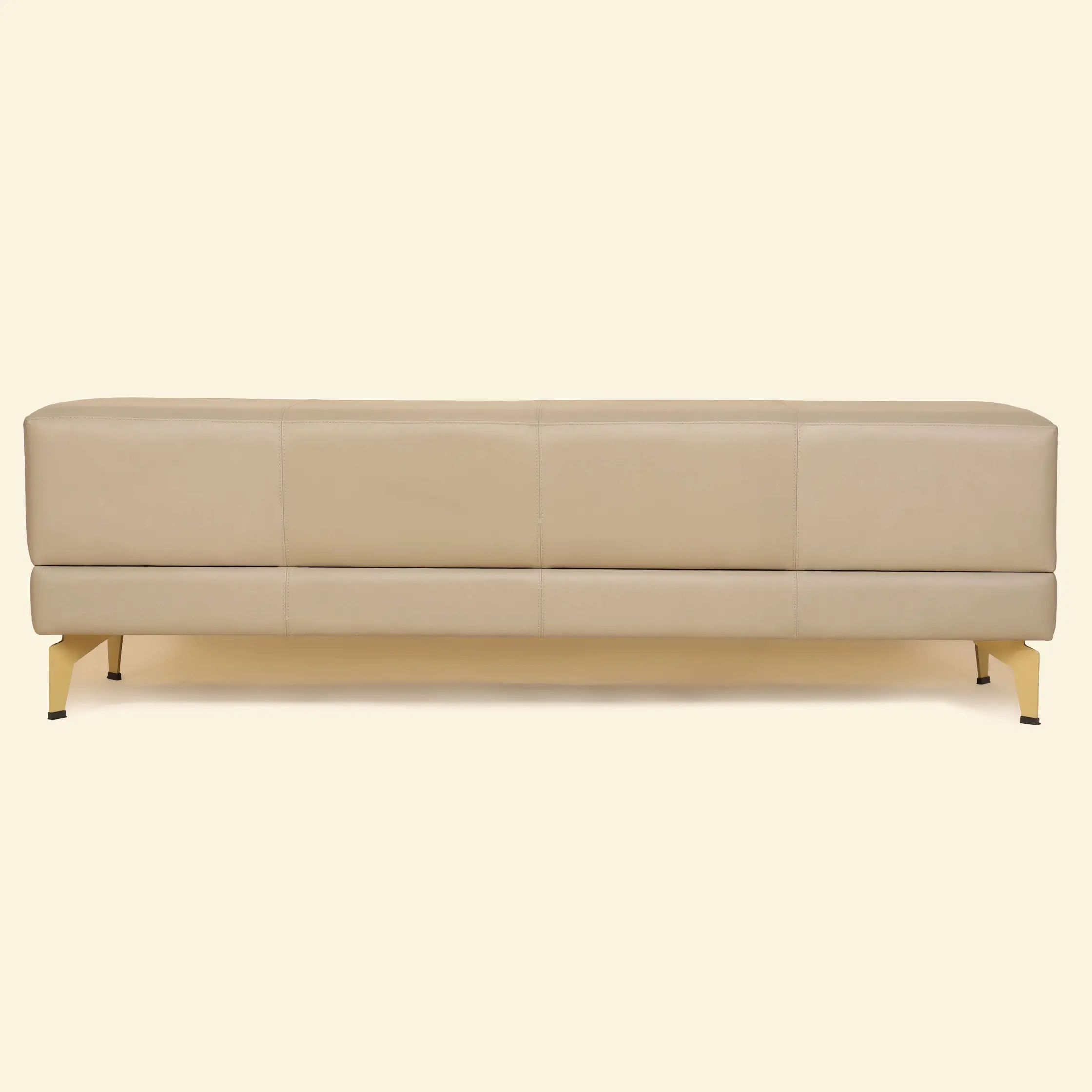 Leather Bench Taupe Colour - Image 3