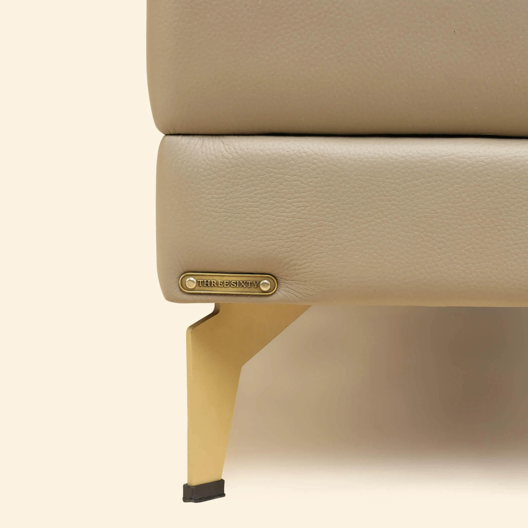 Leather Bench Taupe Colour - Image 5
