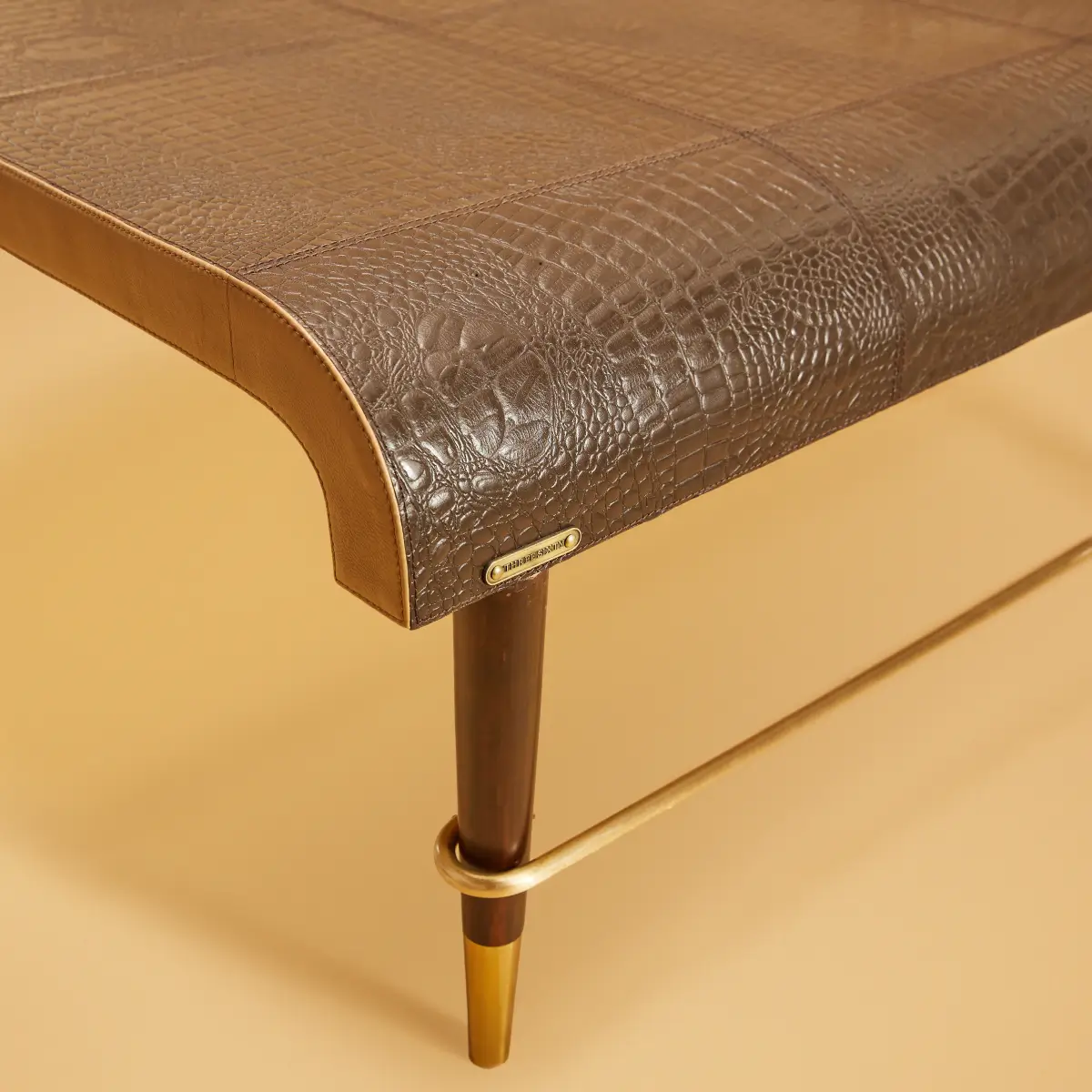 Mid-Century-Genuine Leather Centre Table - Image 3