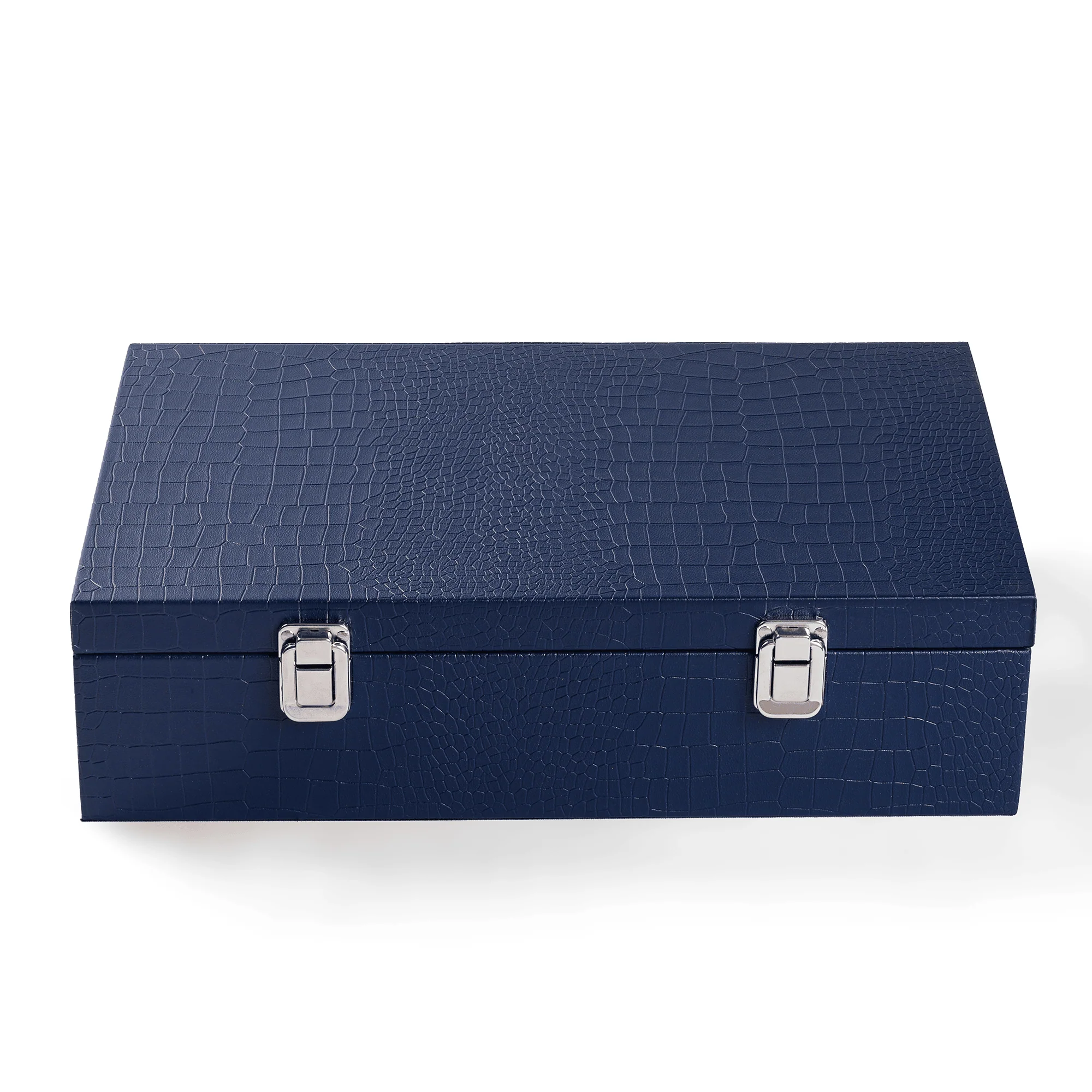Multipurpose Storage Box Faux Leather Blue - Image 3