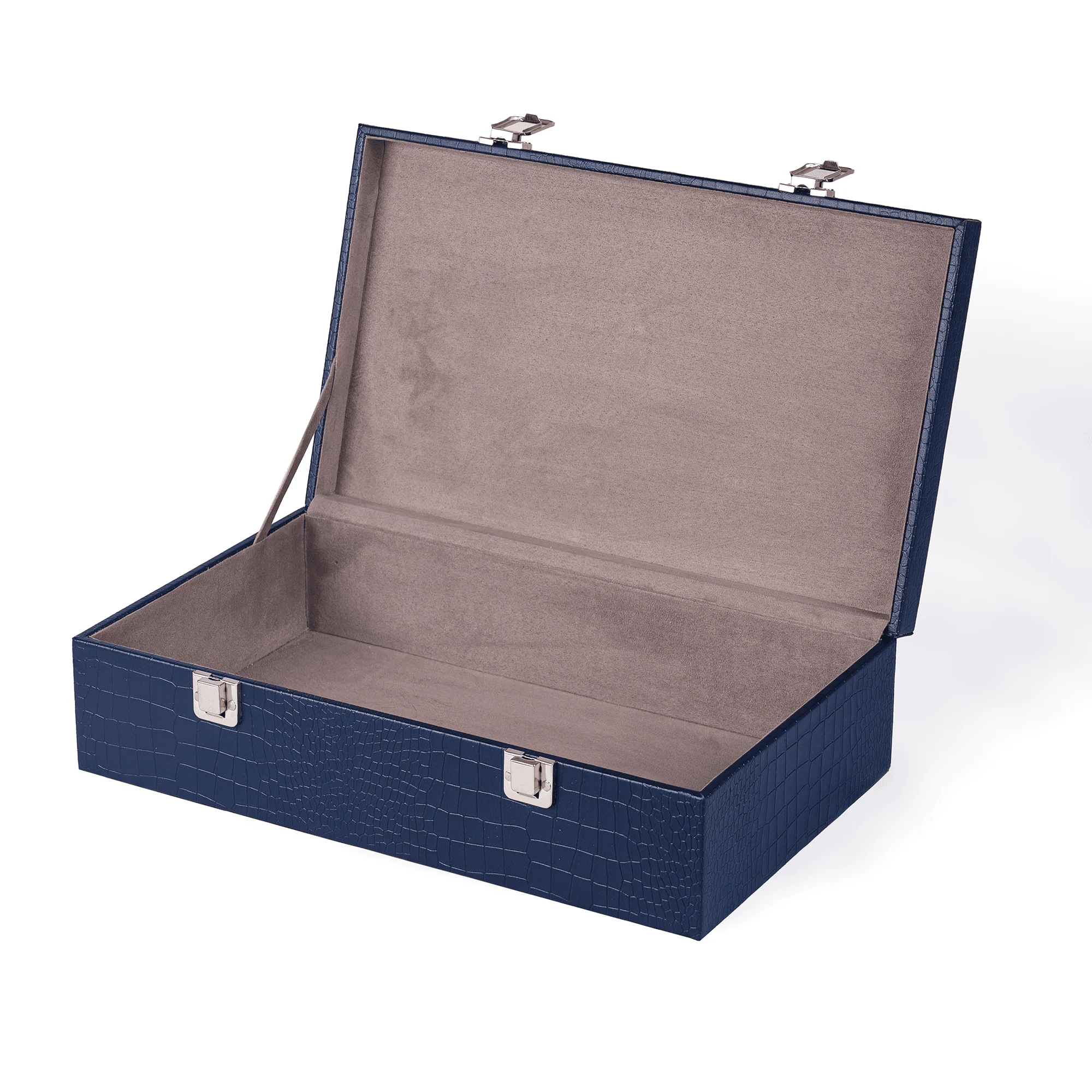 Multipurpose Storage Box Faux Leather Blue - Image 4