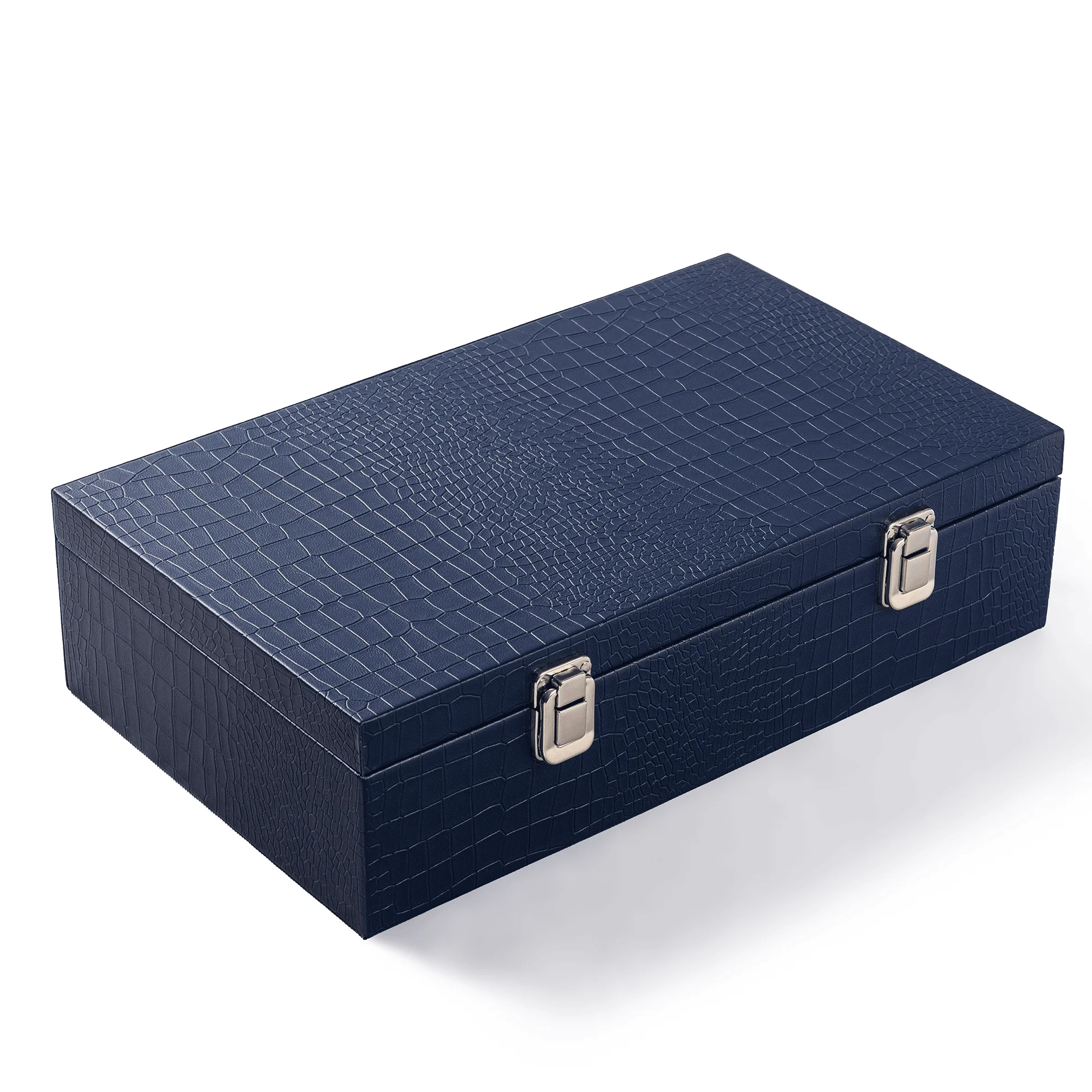 Multipurpose Storage Box Faux Leather Blue - Image 5