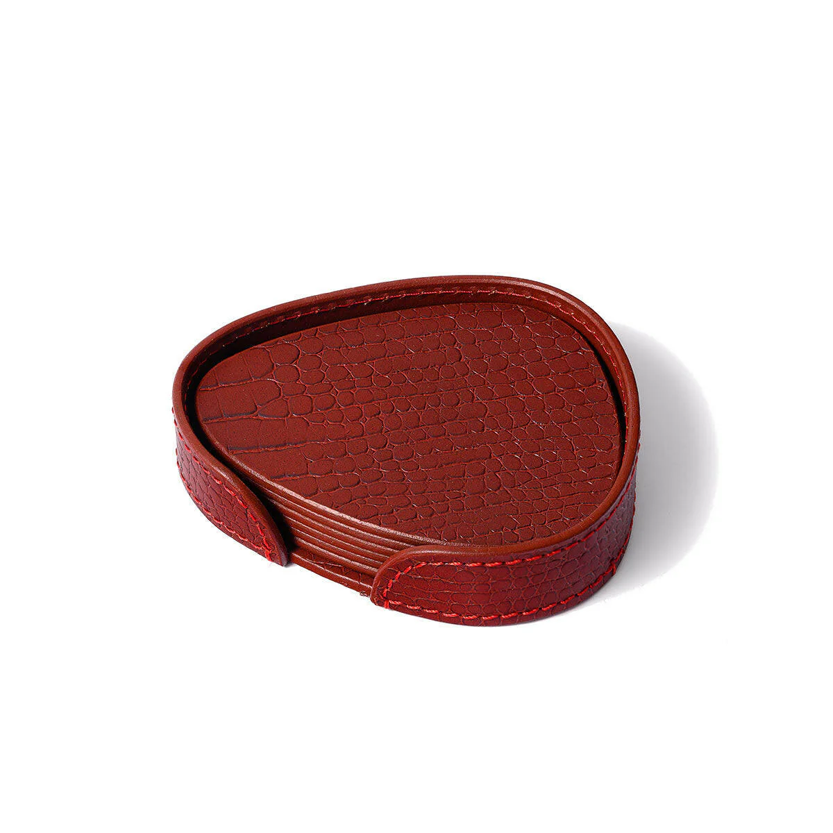 Sterling Coasters Set Abstract Shape Maroon - Image 2