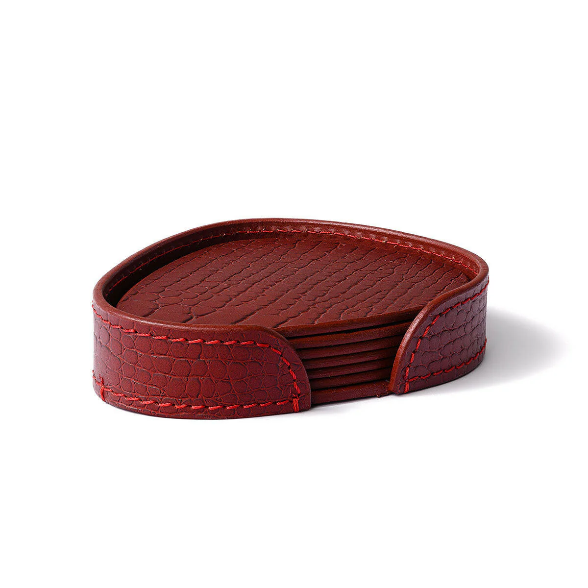 Sterling Coasters Set Abstract Shape Maroon - Image 3