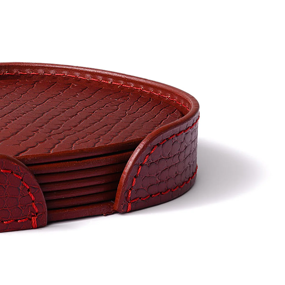 Sterling Coasters Set Abstract Shape Maroon - Image 5