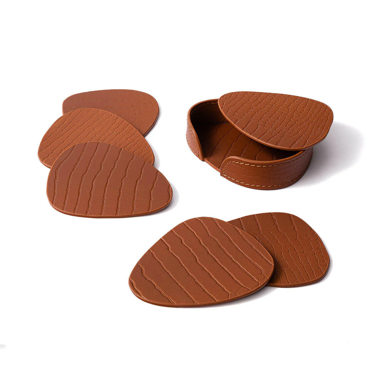 Sterling Coasters Set Abstract Shape Tan - Image 4