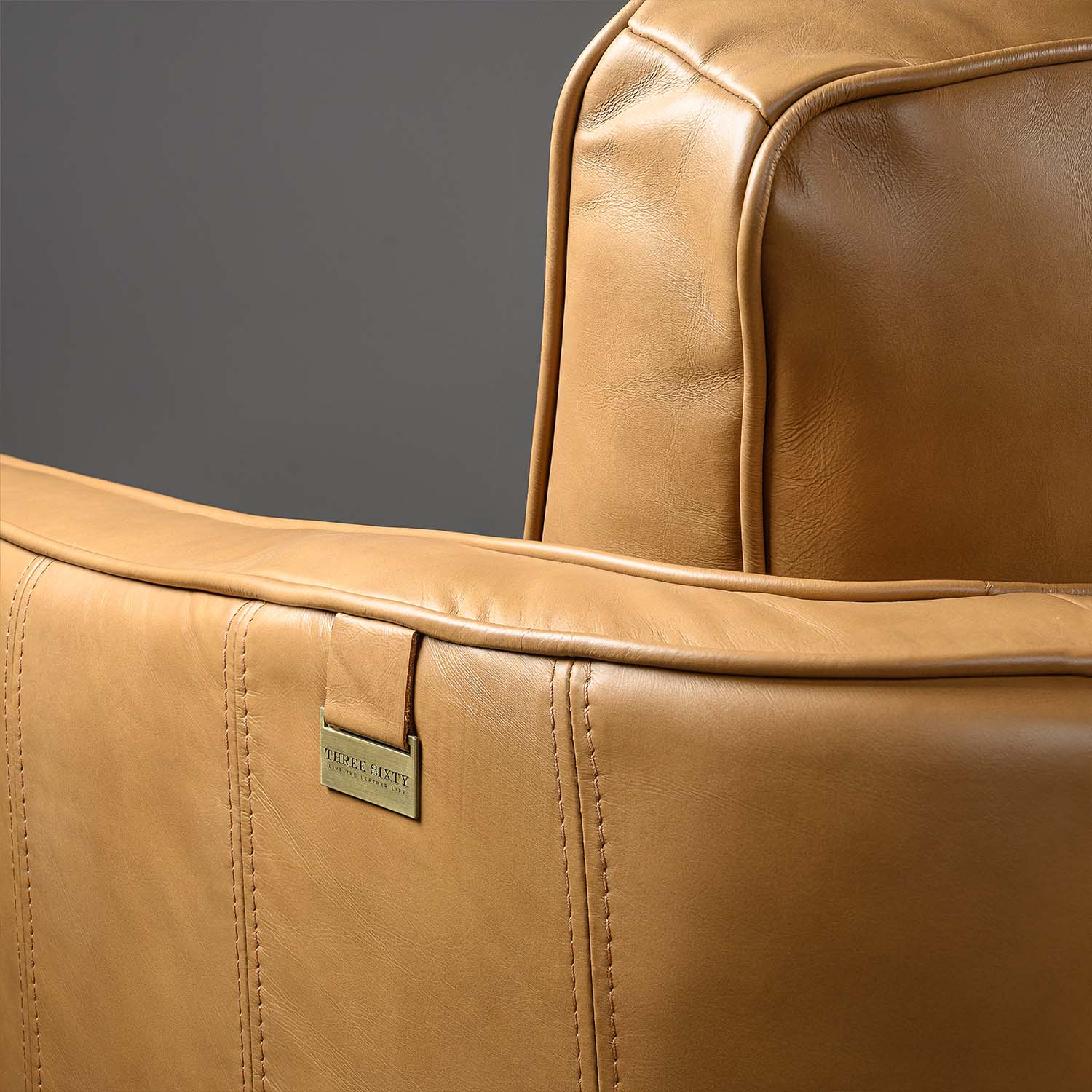 Muscat Three Seater Sofa Tan - Image 6