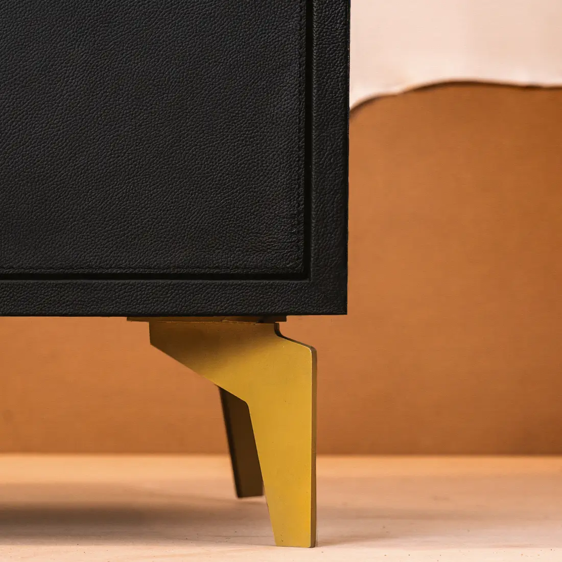 Nightstand with Three Drawers Black - Image 3