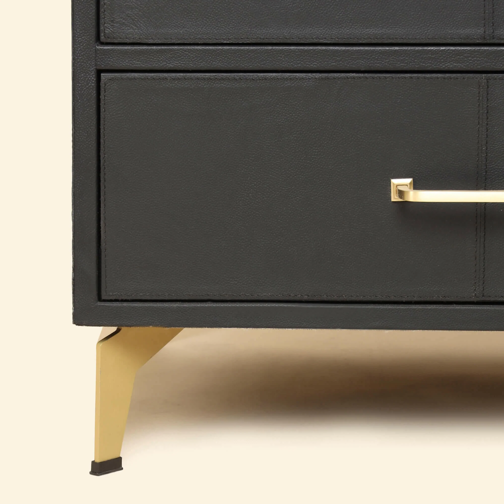 Nightstand with Three Drawers Black - Image 8