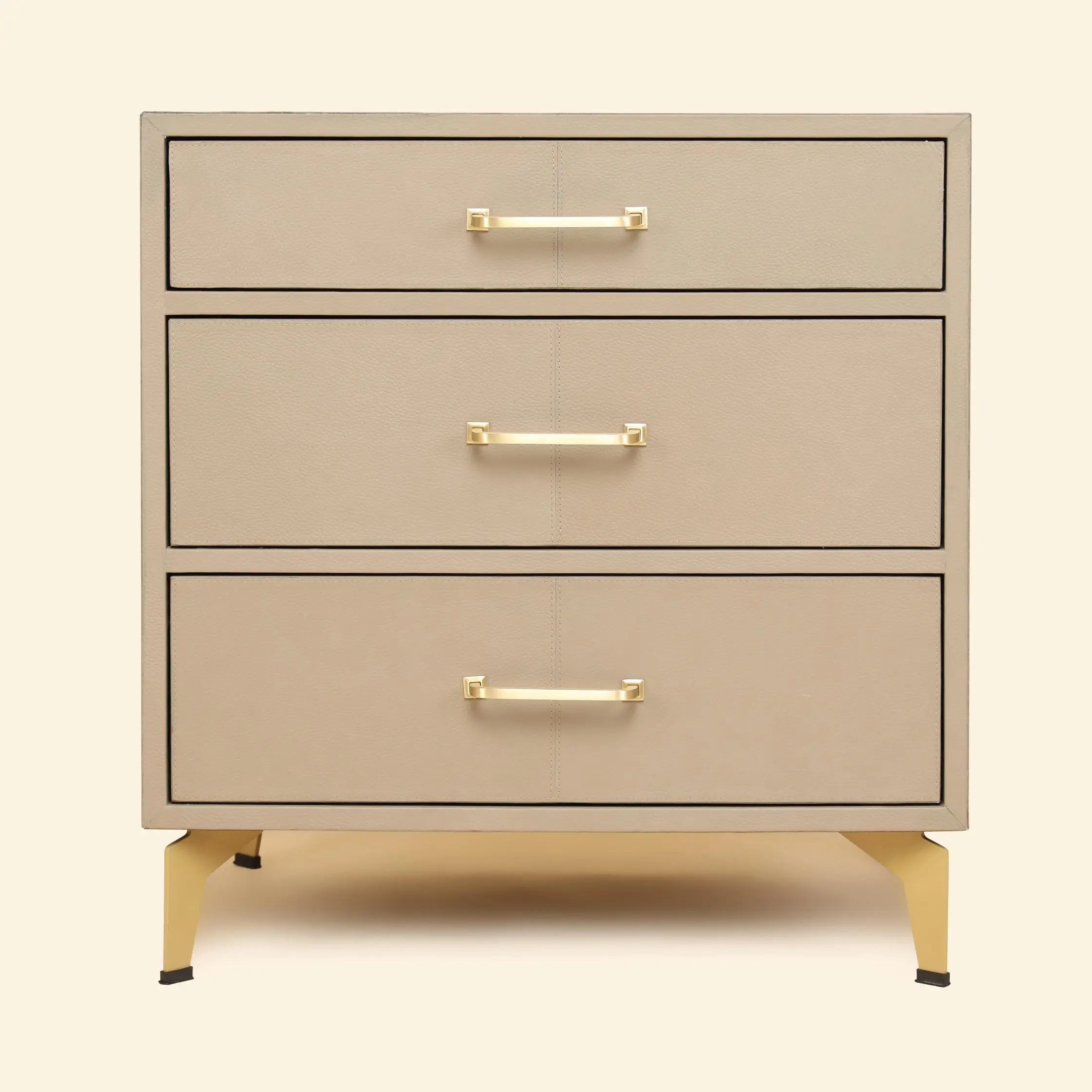 Nightstand with Three Drawers Taupe
