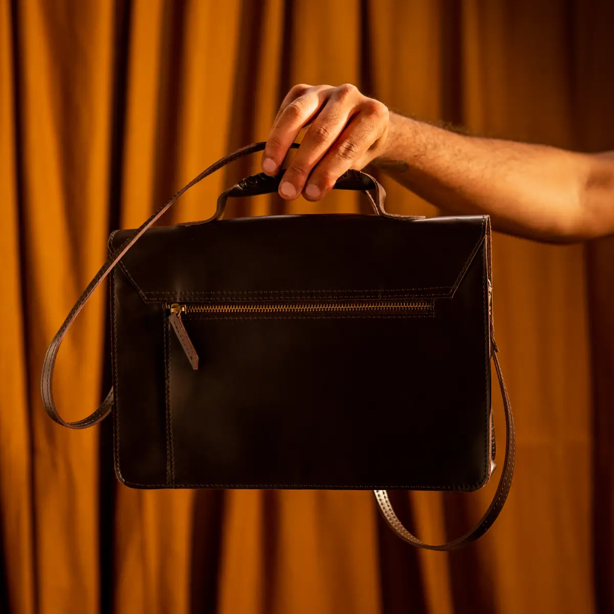 Olgor Utility bag- Genuine Leather Brown - Image 14