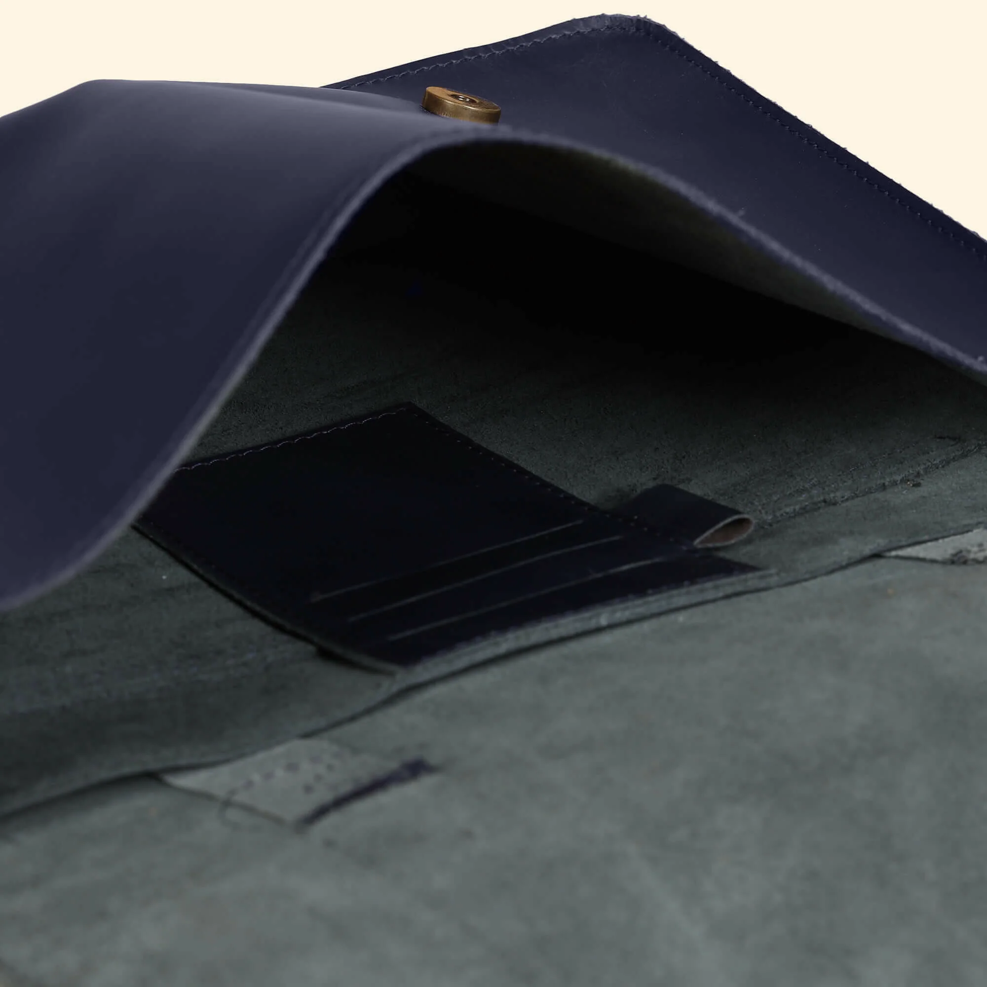 Olgor Utility bag- Genuine Leather Navy Blue - Image 5