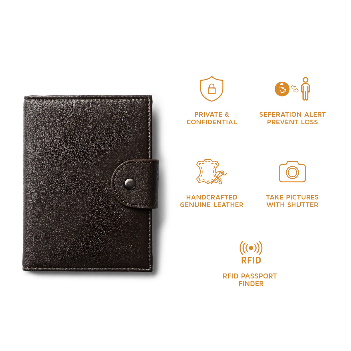 Orbit Smart Passport Holder Bi-Fold Brown - Image 4
