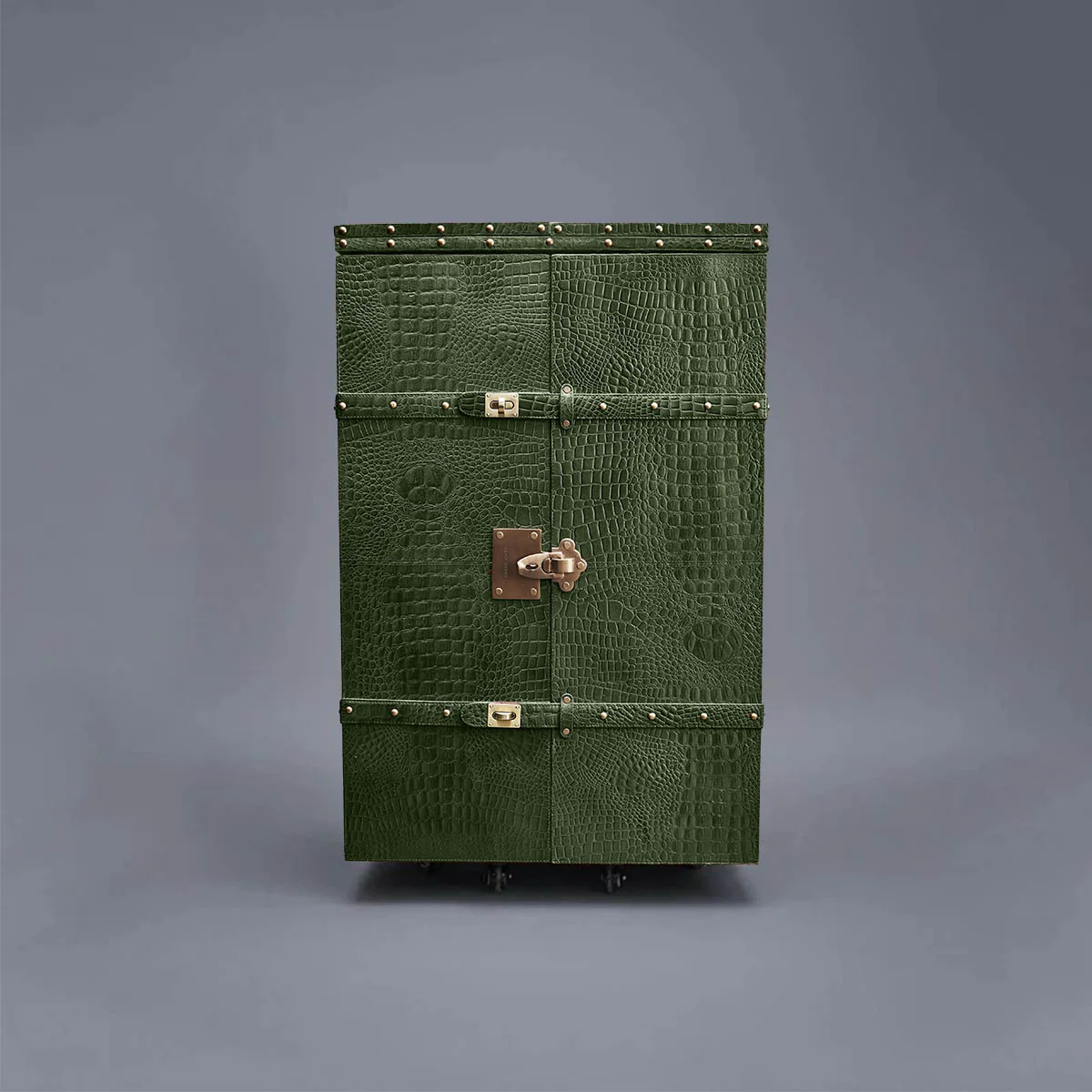 Panama Croco Medium Flap Open Bar Green