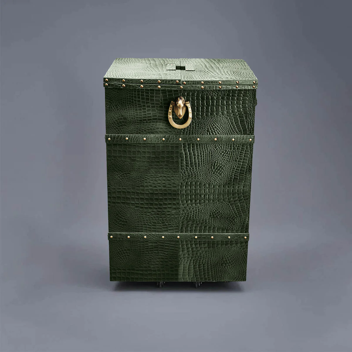Panama Croco Medium Flap Open Bar Green - Image 4