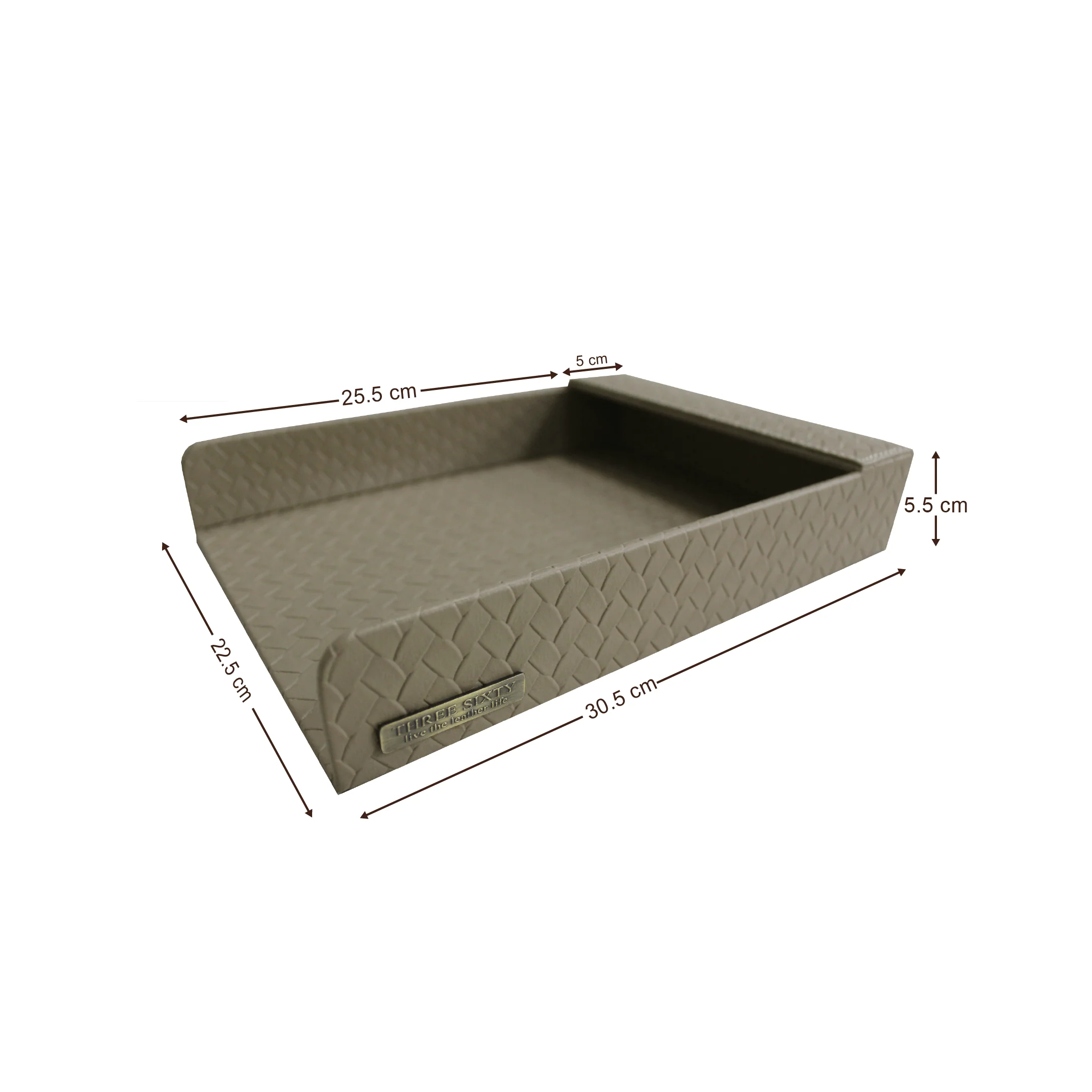 Entwine Paper Tray A4 in Faux Leather Beige - Image 2