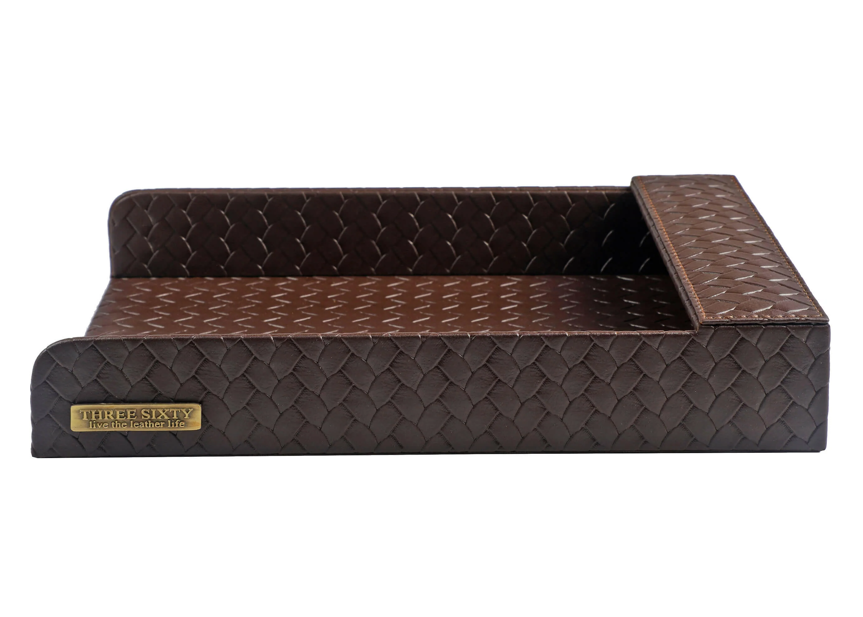 Entwine Paper Tray A4 in Faux Leather Brown - Image 4