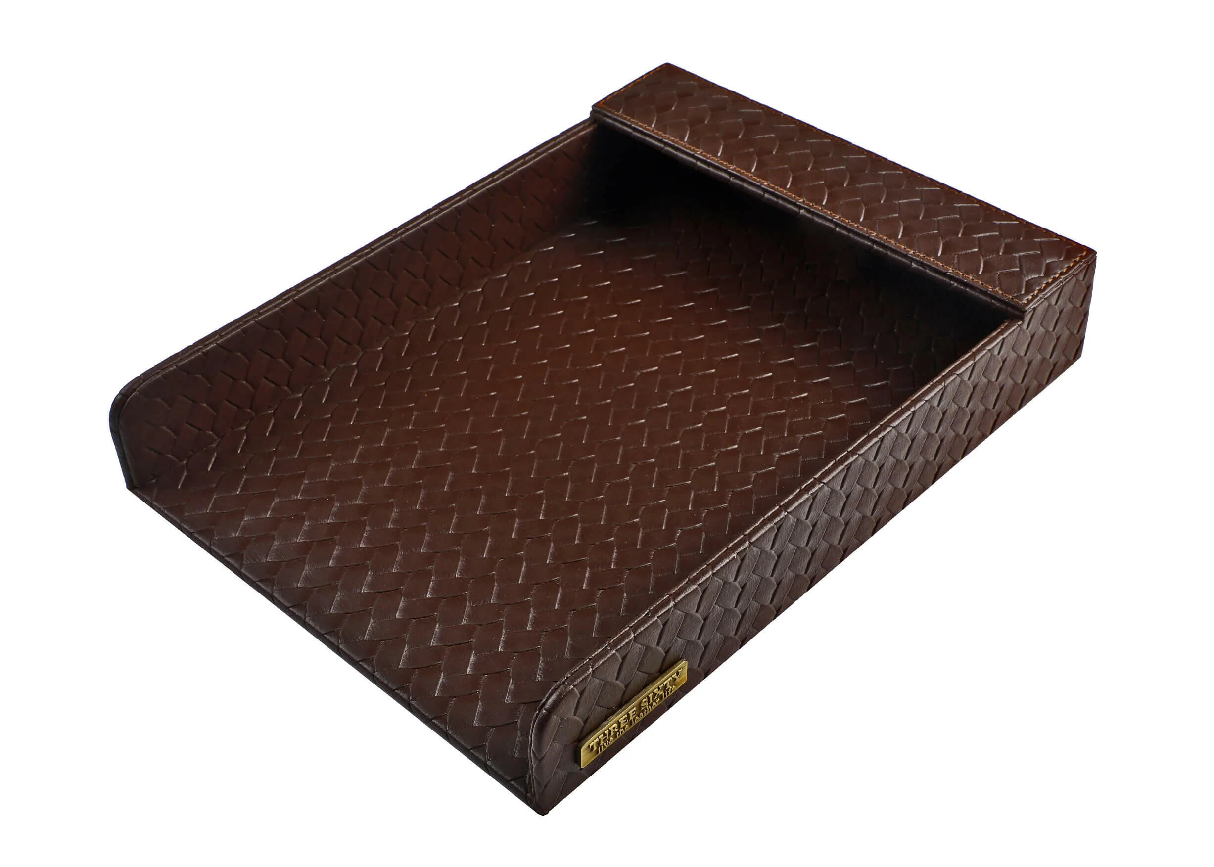 Entwine Paper Tray A4 in Faux Leather Brown - Image 5