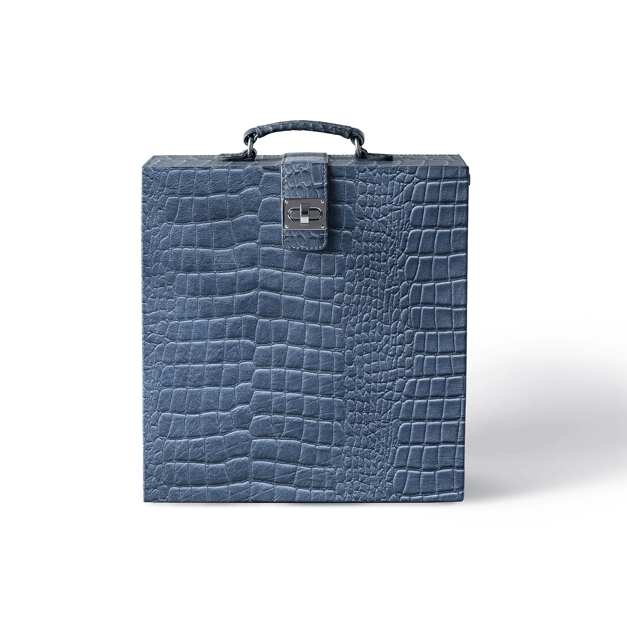 Portable Briefcase Bar Croco Leather Grey - Image 2