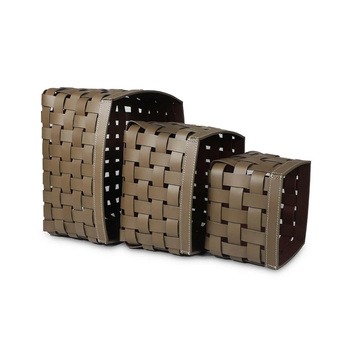 Modella Storage Baskets Set Of 3 Taupe - Image 3