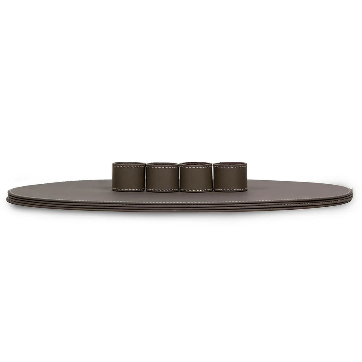 Modella Napkin Holder & Placemats Set Of 4 Taupe - Image 3