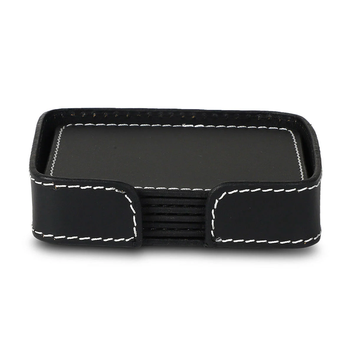 Modella Square Coasters Set Of 6 Black