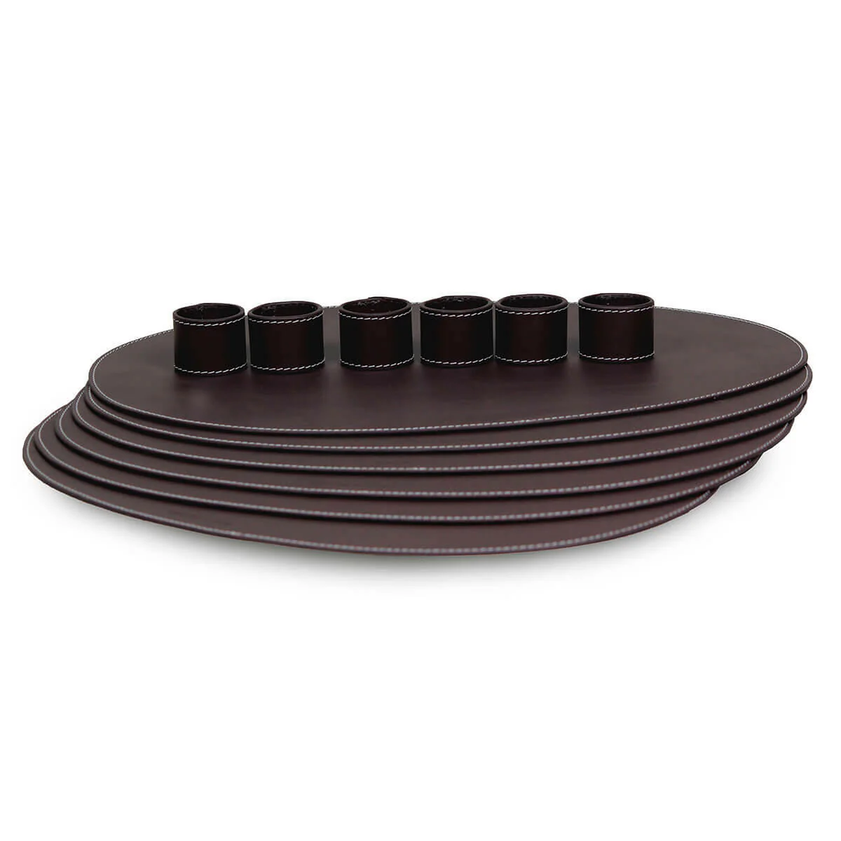 Modella Napkin Holder & Placemats Set Of 6 Bordeaux - Image 3
