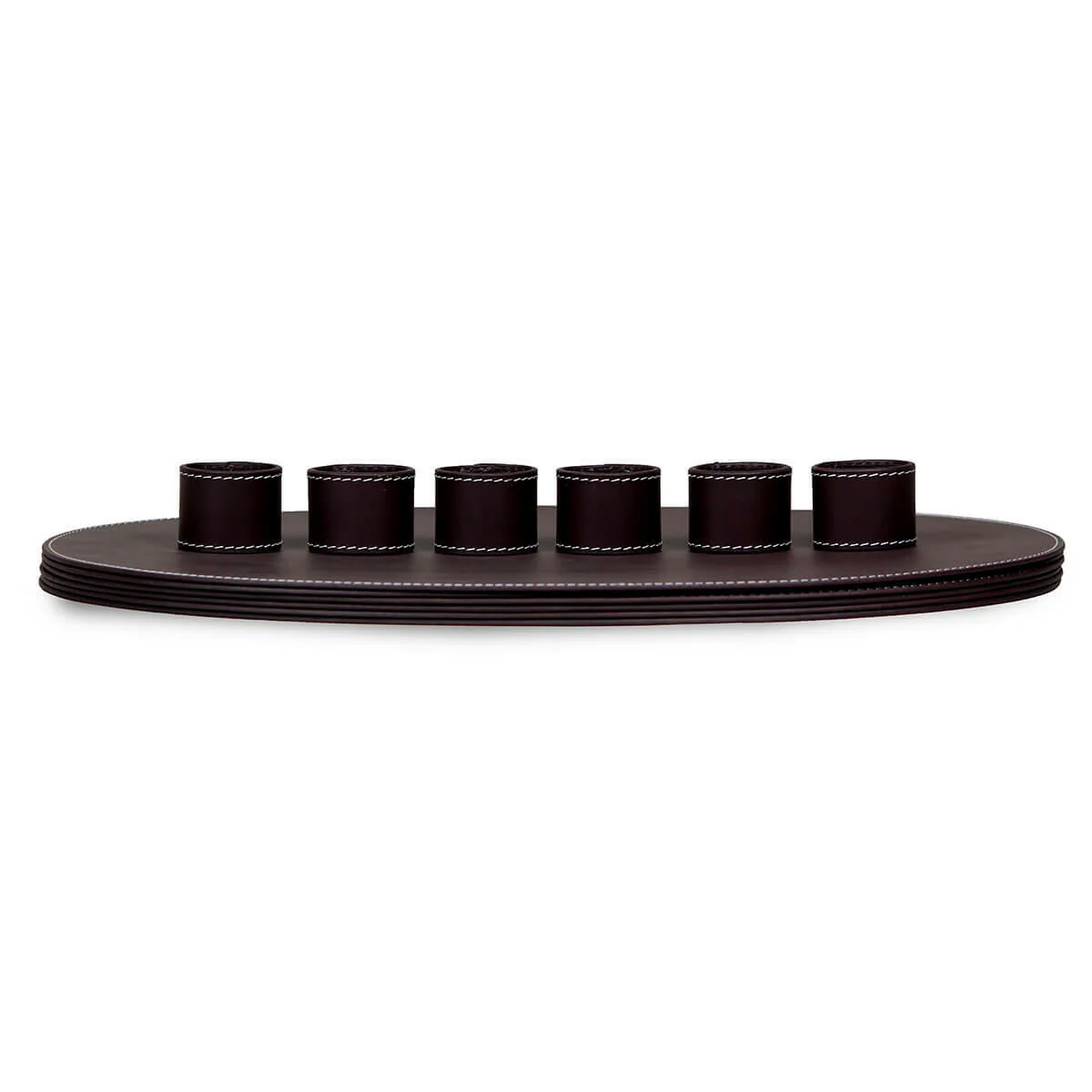 Modella Napkin Holder & Placemats Set Of 6 Bordeaux - Image 4