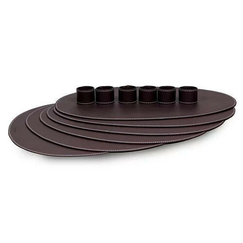 Modella Napkin Holder & Placemats Set Of 6 Bordeaux - Image 5