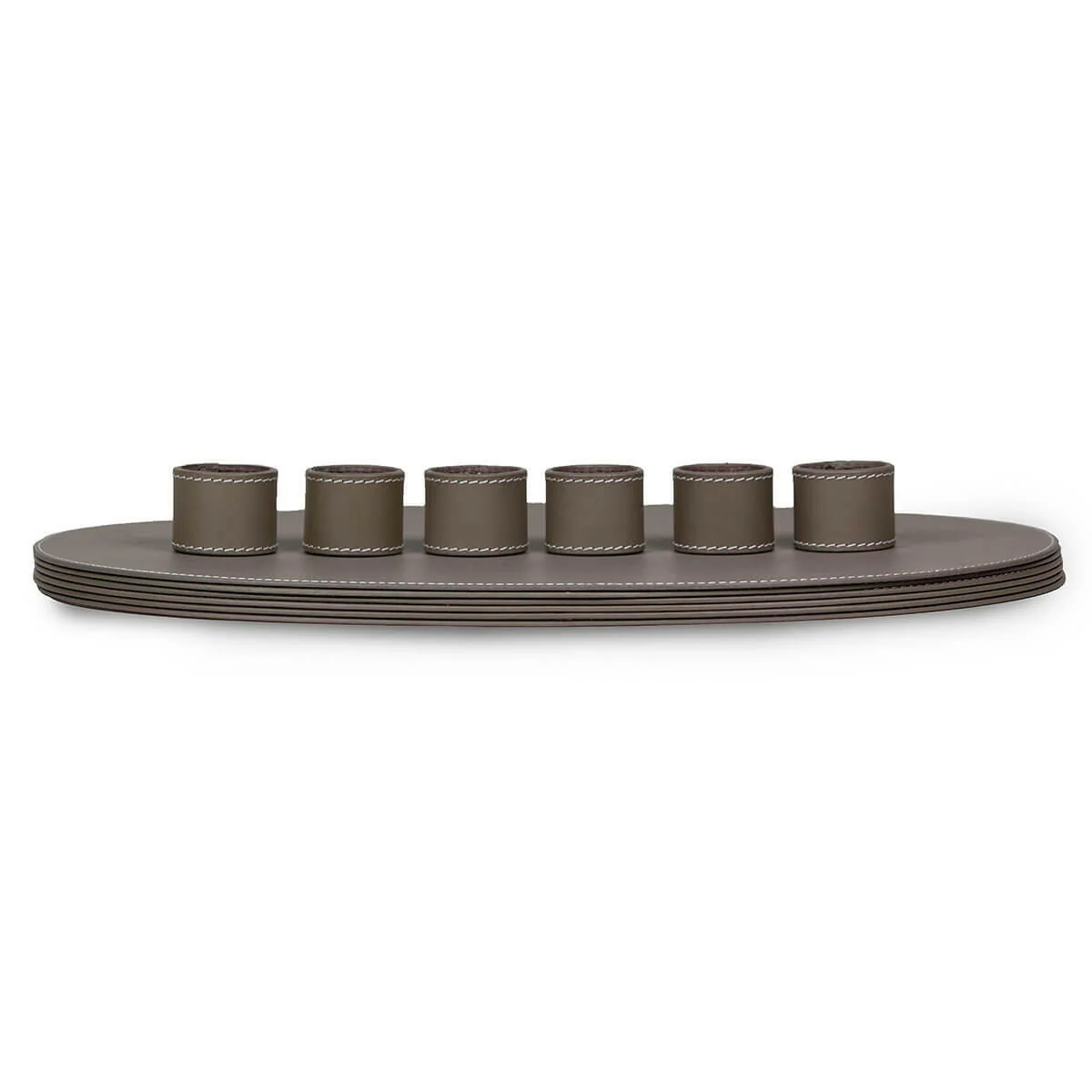 Modella Napkin Holder & Placemats Set Of 6 Taupe - Image 3