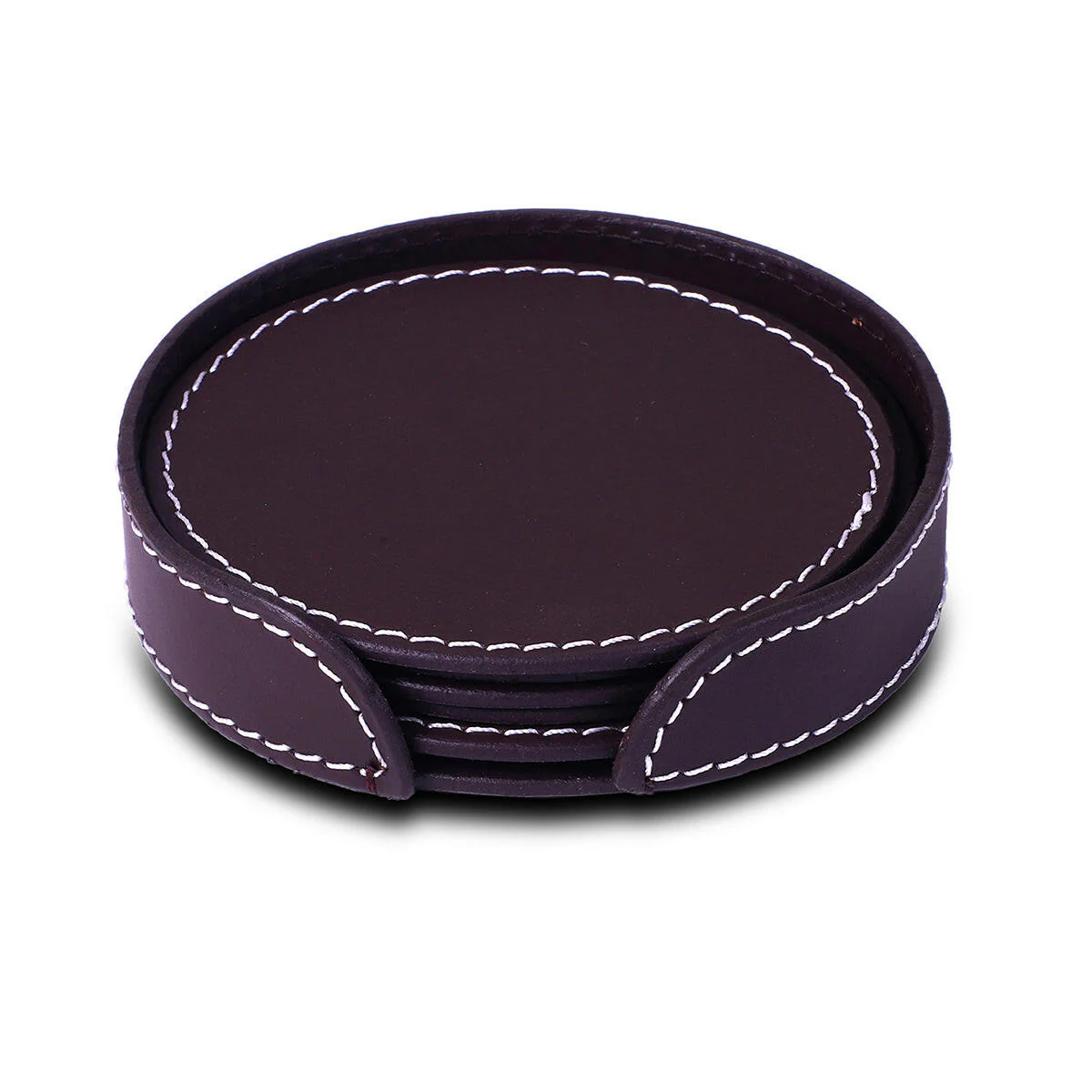 Modella Round Coasters Set Of 6 Bordeaux