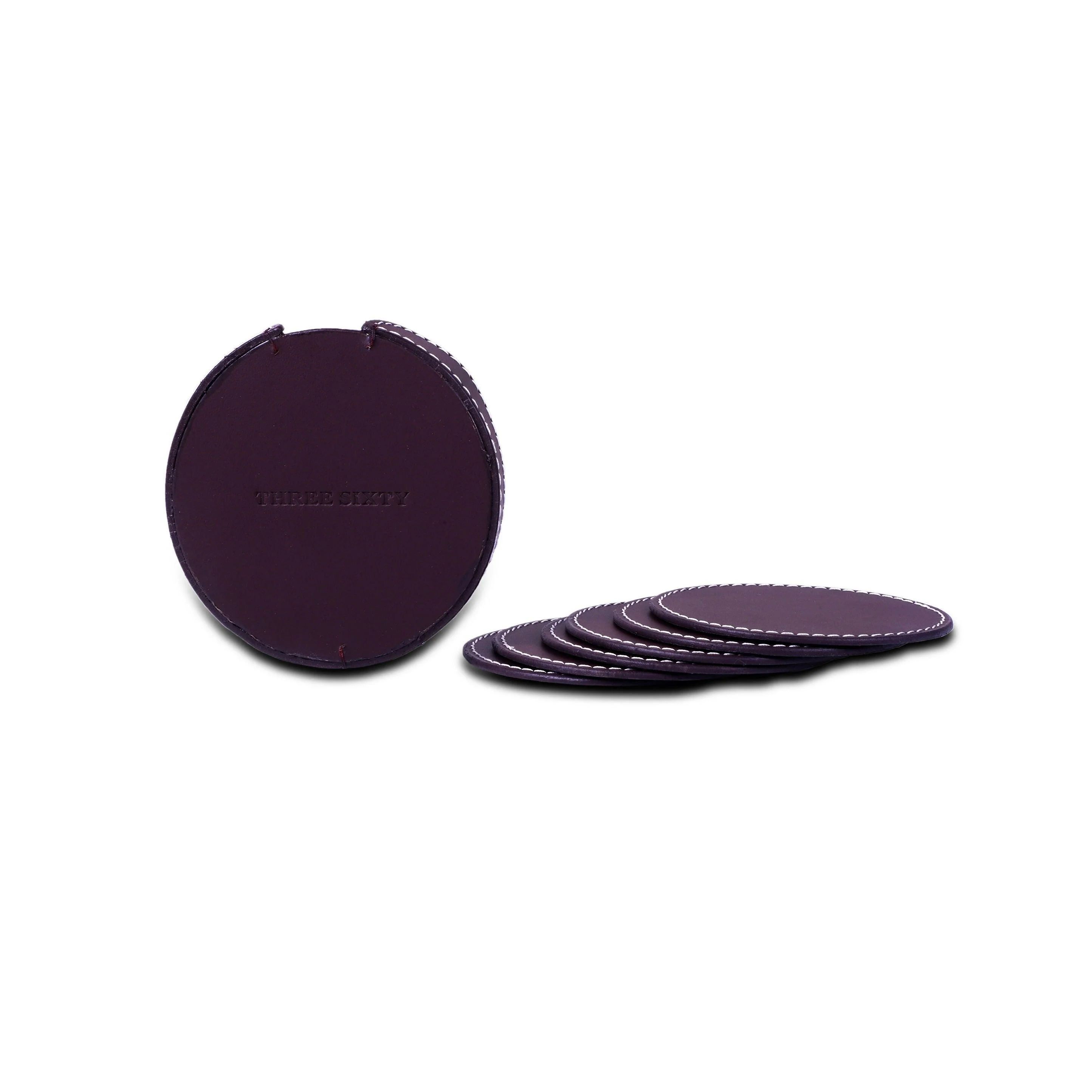 Modella Round Coasters Set Of 6 Bordeaux - Image 3