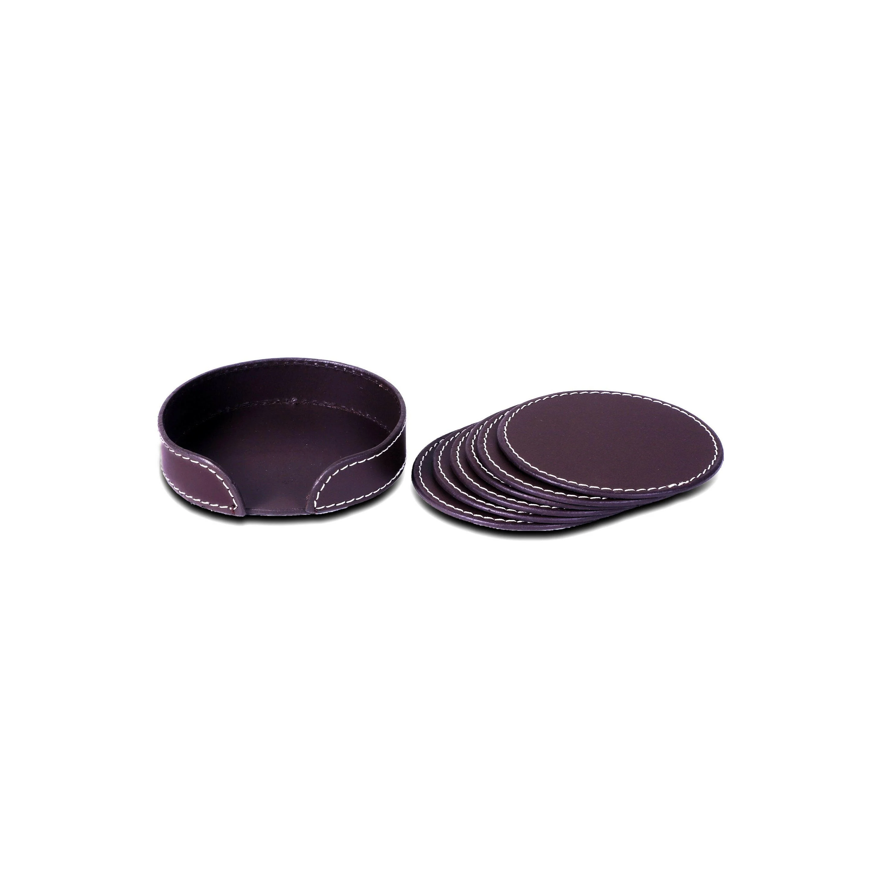 Modella Round Coasters Set Of 6 Bordeaux - Image 4
