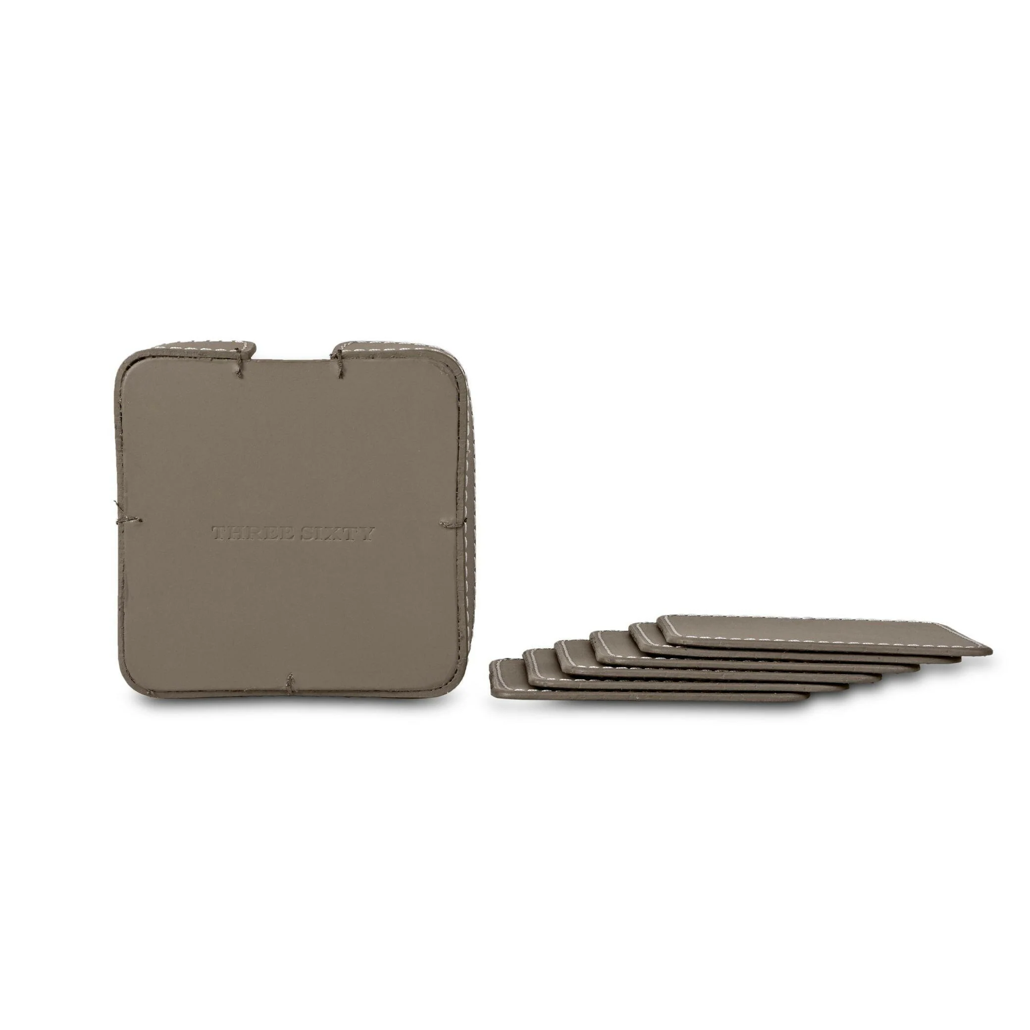 Modella Square Coasters Set Of 6 Taupe - Image 4
