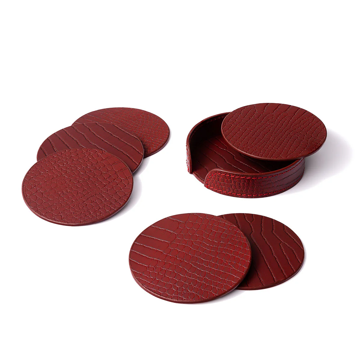 Sterling Coasters Round Maroon - Image 3
