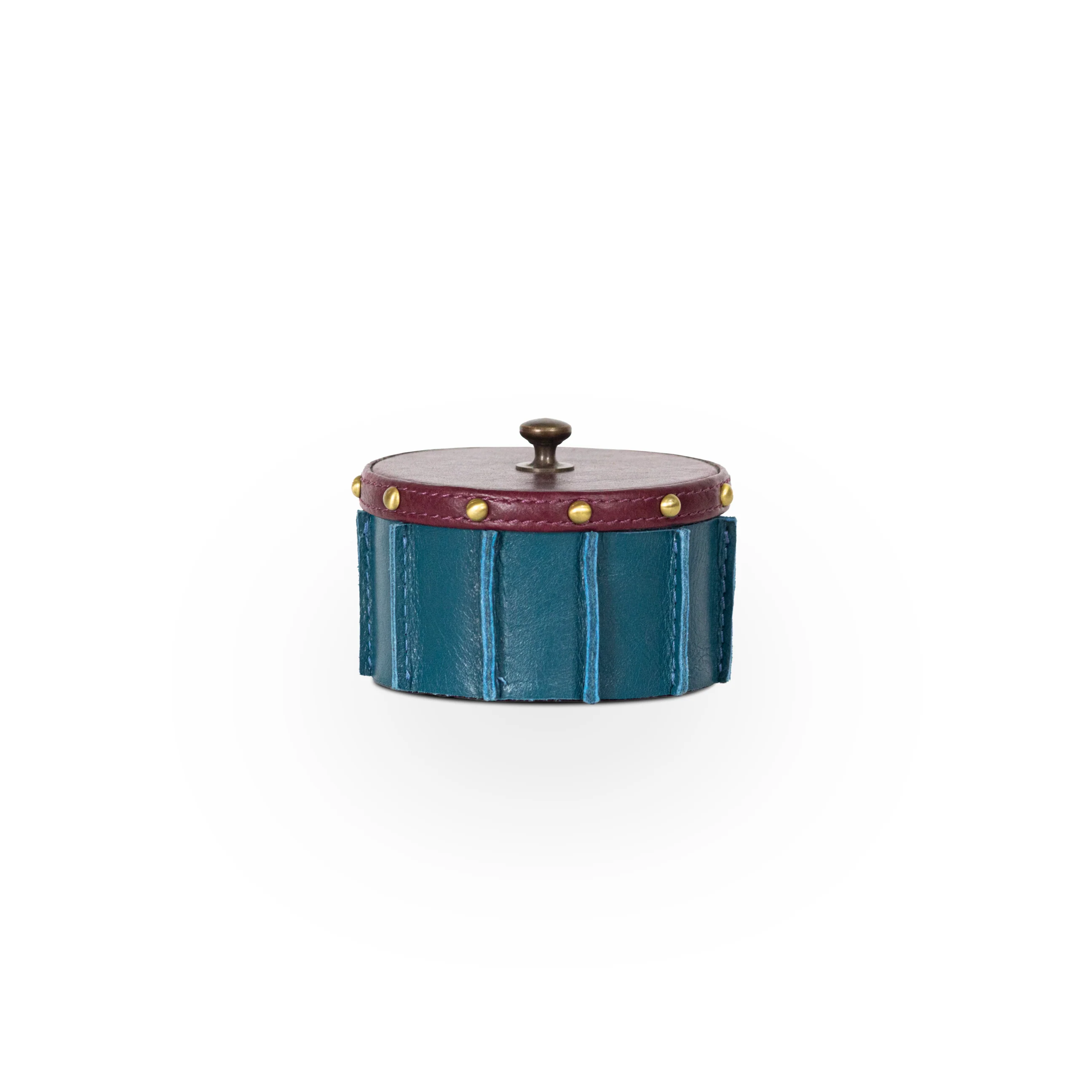 Scented Candle with Blue Leather Cladding - Image 4