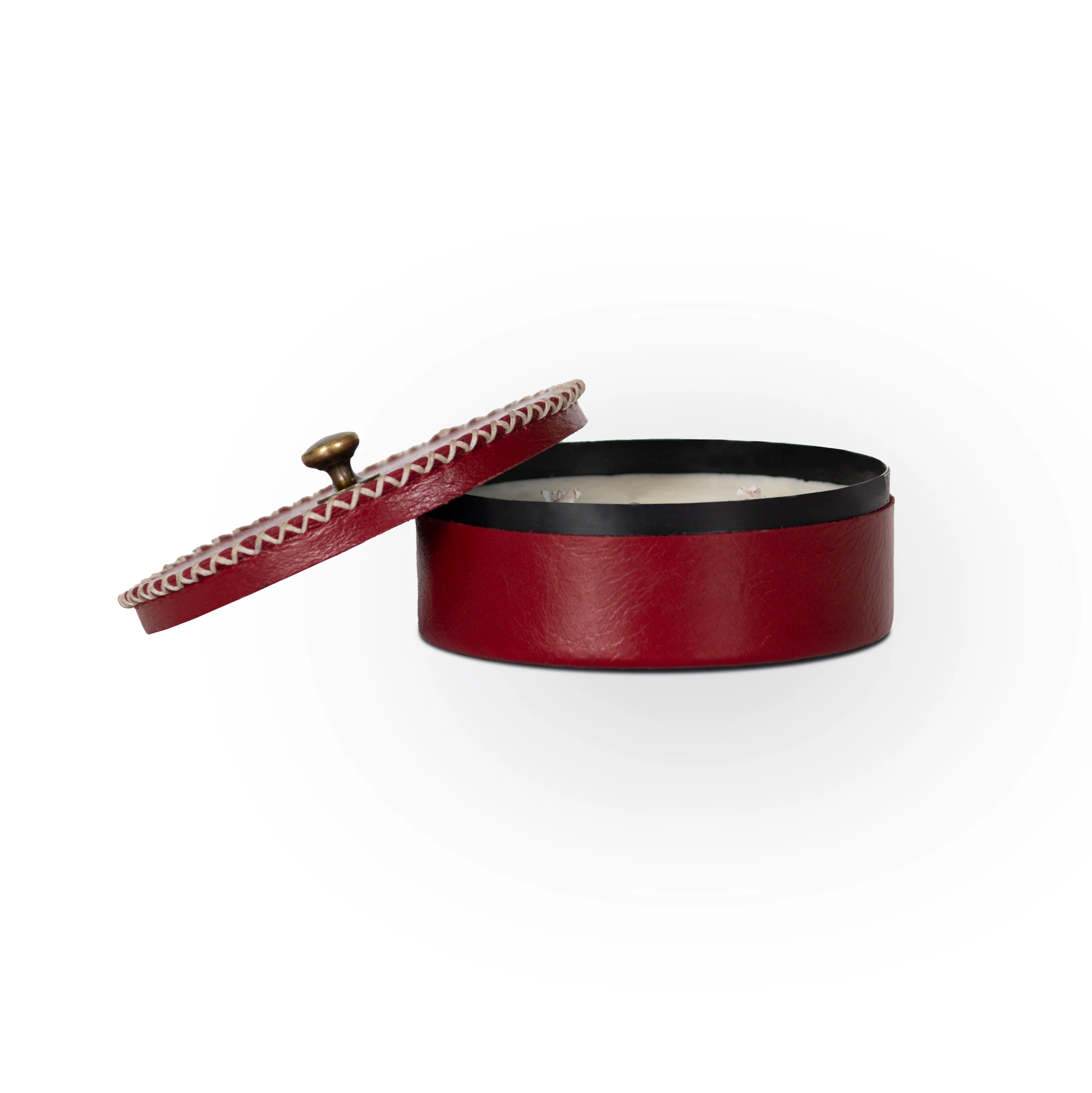 Scented Candle with Red Leather Cladding - Image 5
