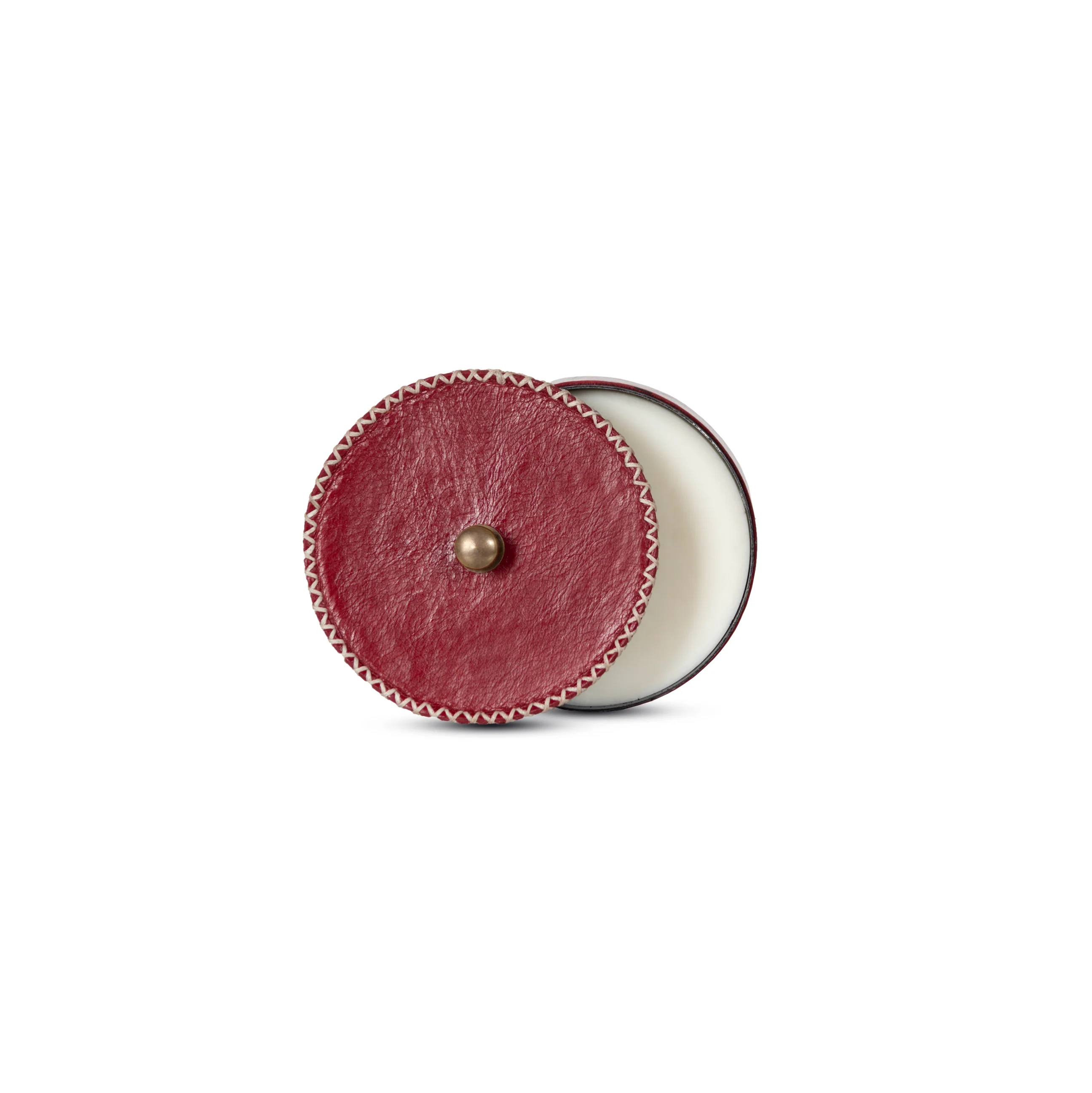 Scented Candle with Red Leather Cladding - Image 6