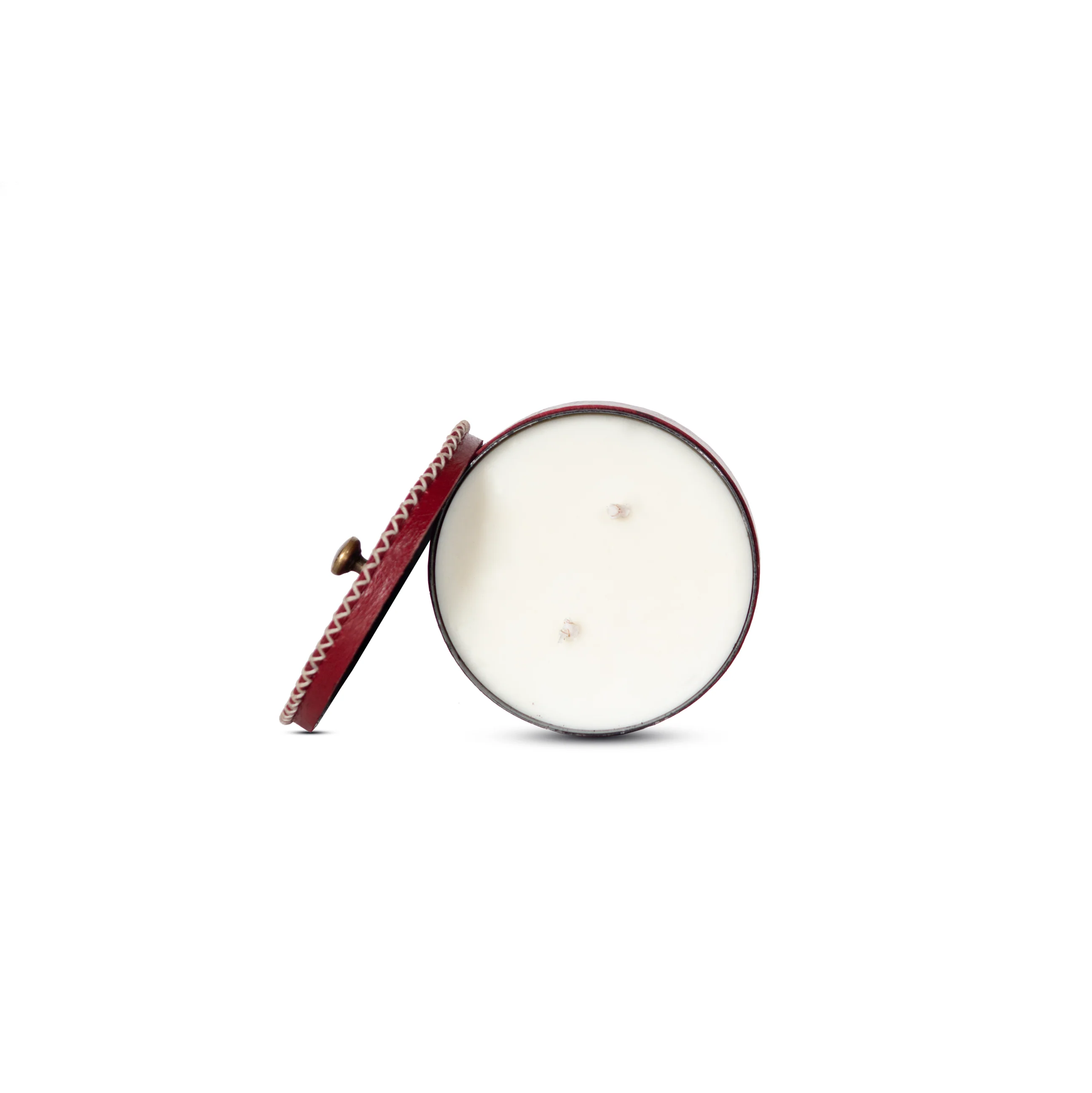 Scented Candle with Red Leather Cladding - Image 7