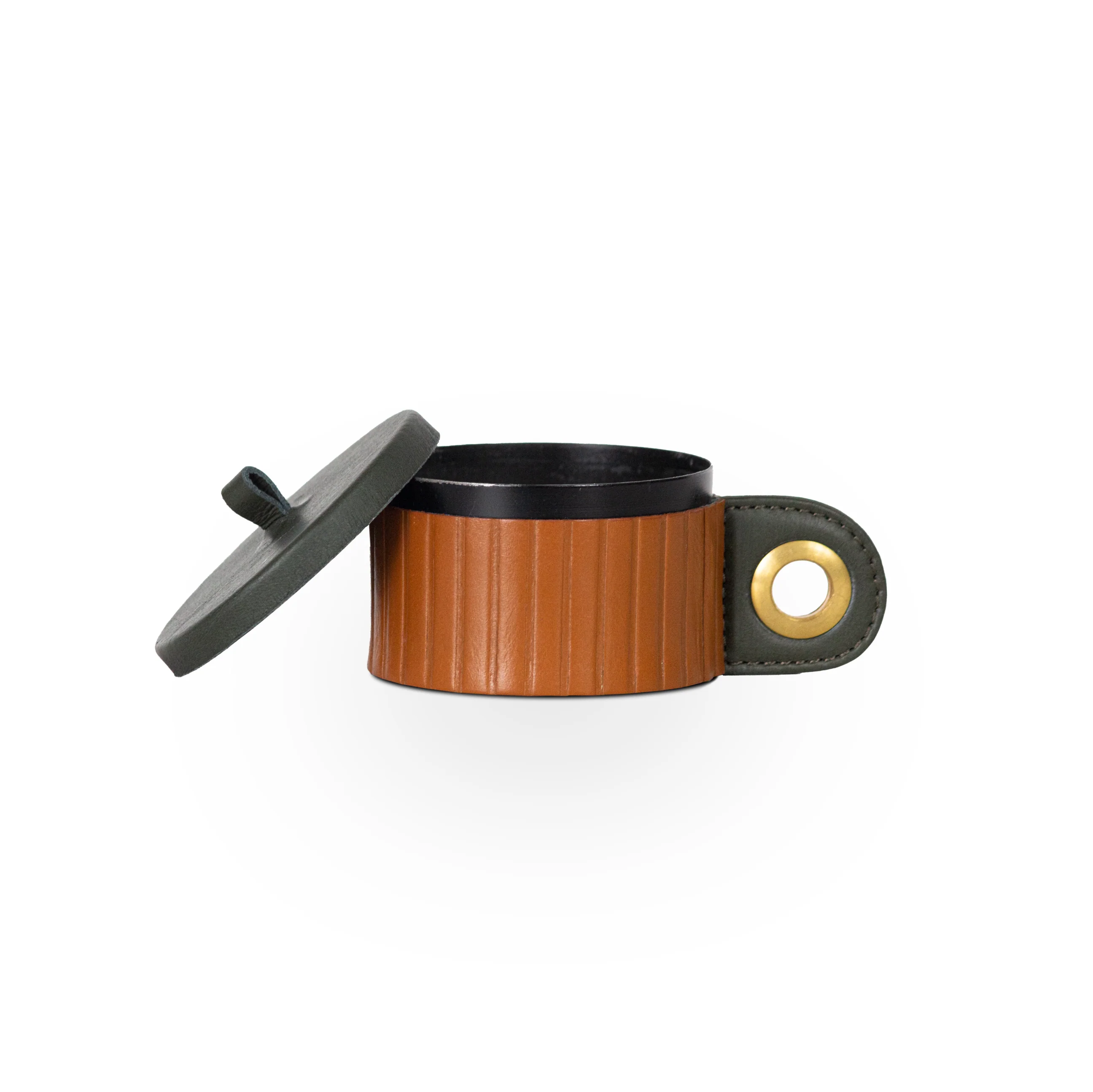 Scented Candle with Tan Leather Cladding - Image 7