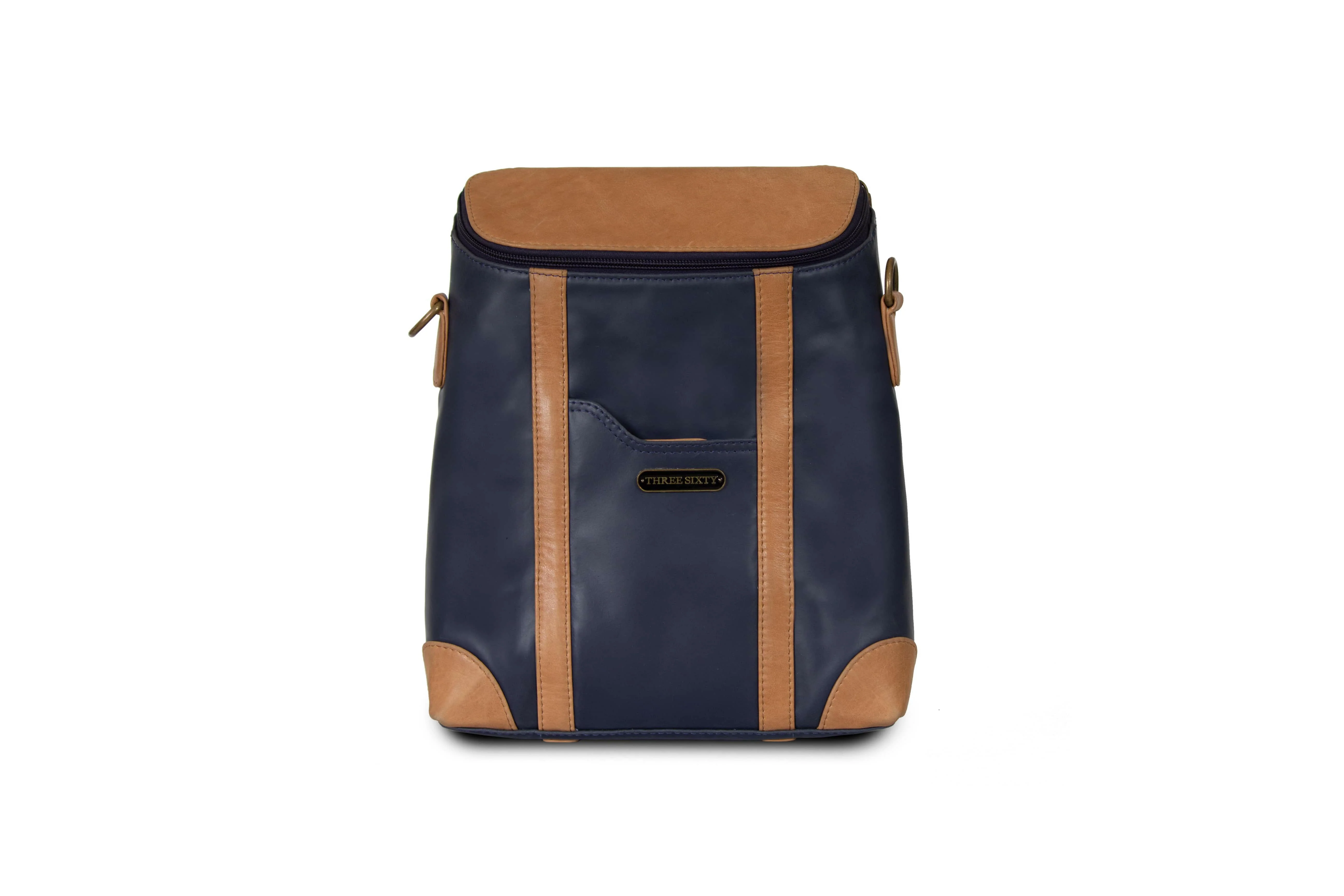 Sling Bag Genuine Leather Blue & Brown - Image 2