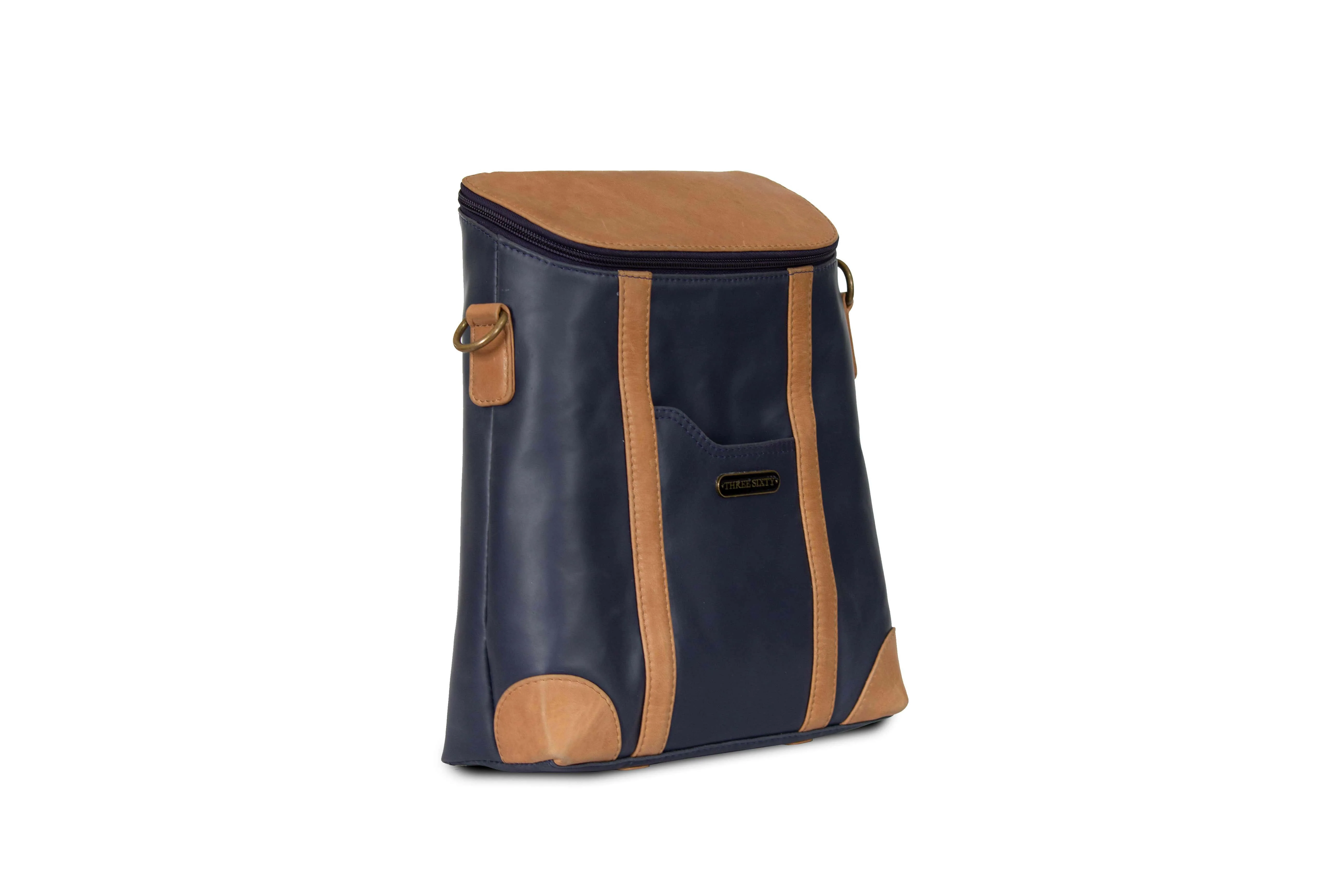 Sling Bag Genuine Leather Blue & Brown - Image 3